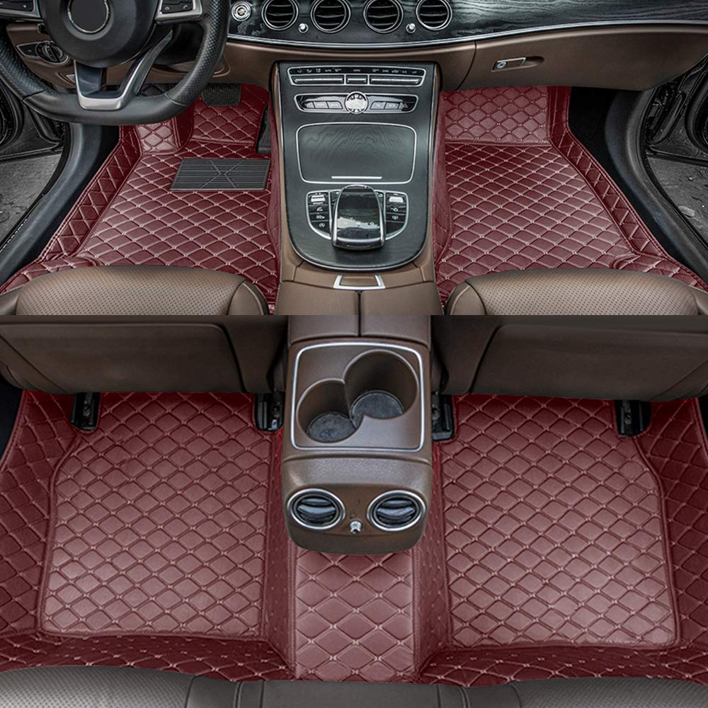 Dinuoda-US All-Weather Car Floor Mats for Lexus RX270 RX350 RX330 2007-2015 - Waterproof, Non-Slip Leather Floor Liners Full Set (Coffee Color) - Perfect for Daily Commuting, Road Trips & All-Season Protection