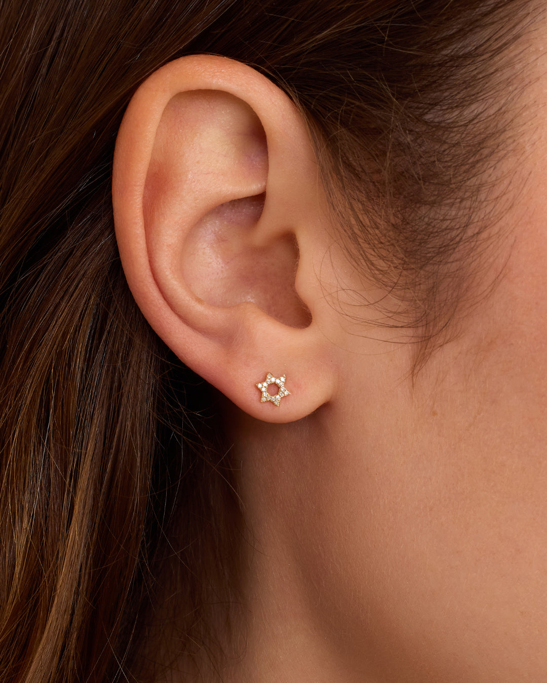 14K Gold Diamond Star of David Stud Earrings for Women - Elegant Jewish Jewelry Gift for Hanukkah, Bat Mitzvah & Special Occasions
