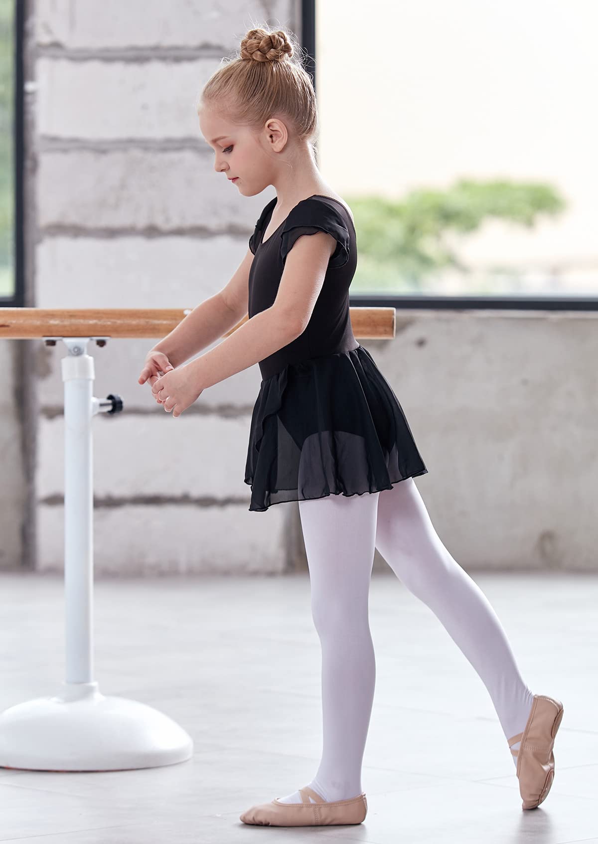 **MdnMd Girls Ballet Leotard with Skirt - Toddler Dance Outfit for Ballet, Gymnastics & Performance - Classic Short Sleeve Leotard for Ballerinas - Perfect for Recitals, Classes & Dance Practice**