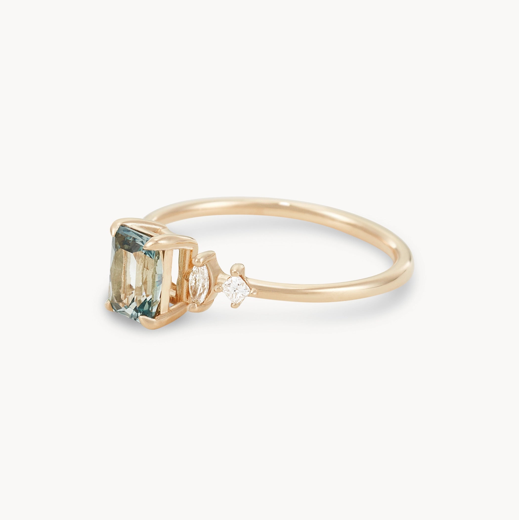 Unique Sylvan Promise 14K Yellow Gold Ring with Radiant Cut Sapphire – Perfect for Engagement, Anniversary & Special Occasions
