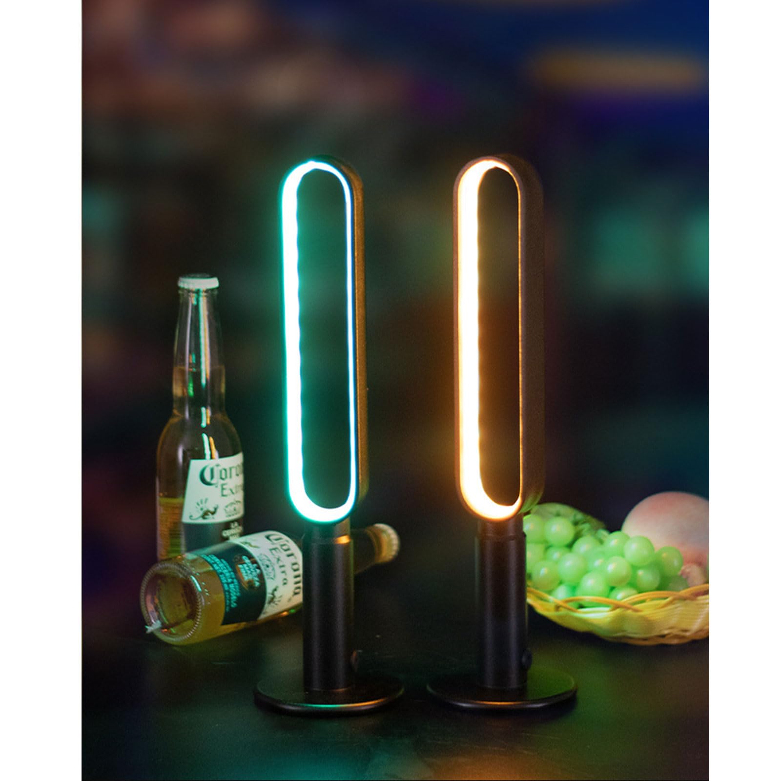 Modern LED Rechargeable Night Light - Ice Blue Desk Lamp for Bedroom, Study, Coffee Shop & Restaurant Decor | Warm Ambient Lighting for Relaxation & Reading