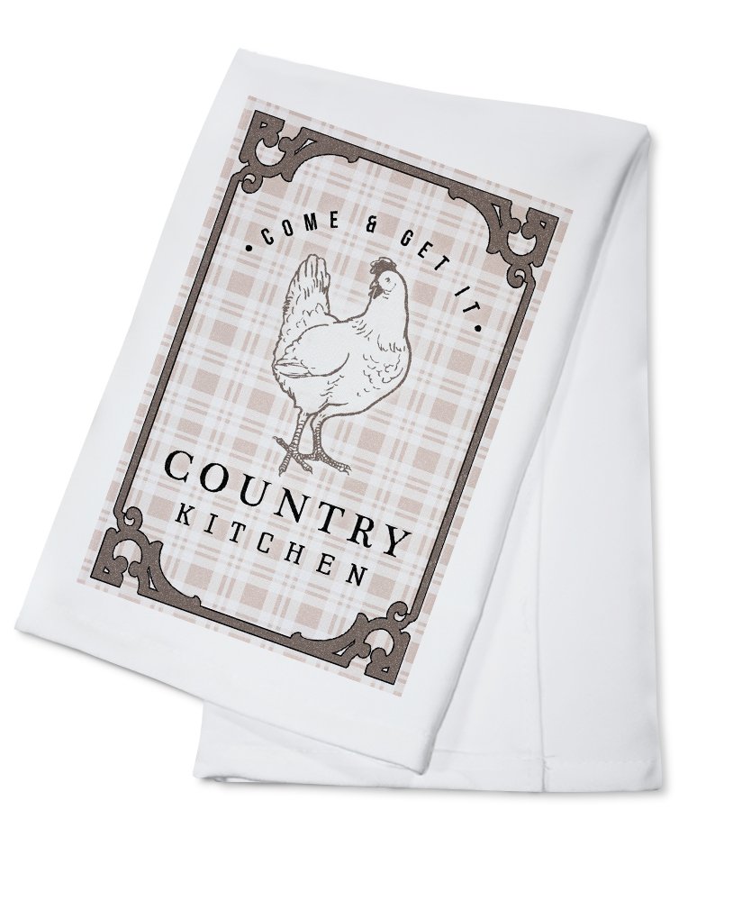 Country Kitchen Chicken Plaid Tea Towel - 100% Cotton Hand Towel for Kitchen Decor