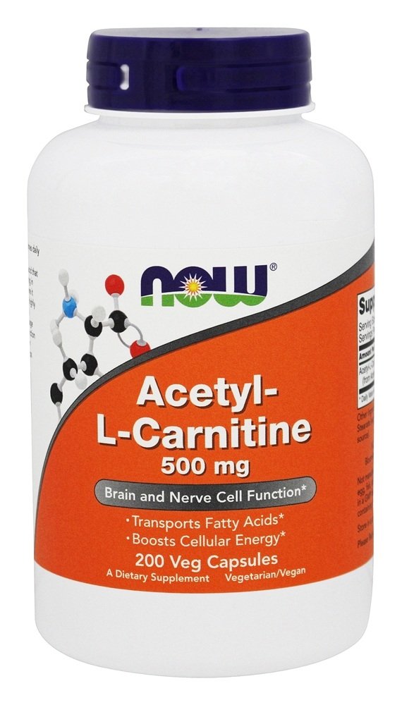 NOW Foods Acetyl L-Carnitine 500mg, 200 Vegetarian Capsules (Pack of 3) - Supports Energy, Brain Function & Weight Management - Perfect for Athletes, Fitness Enthusiasts & Cognitive Health