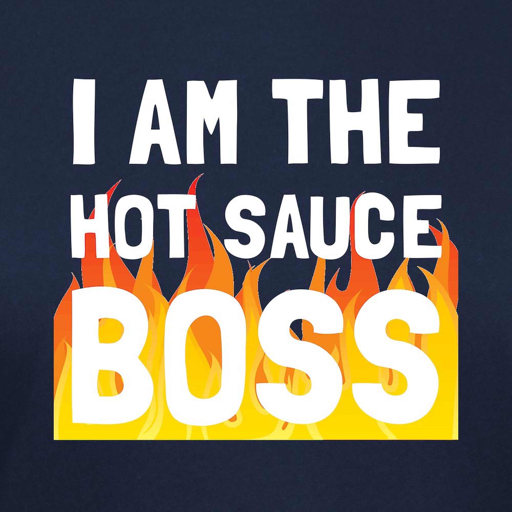 Hot Sauce Boss Women's Cotton Dark T-Shirt - Funny Spicy Food Lover Tee for Cooking Enthusiasts & Kitchen Gifts