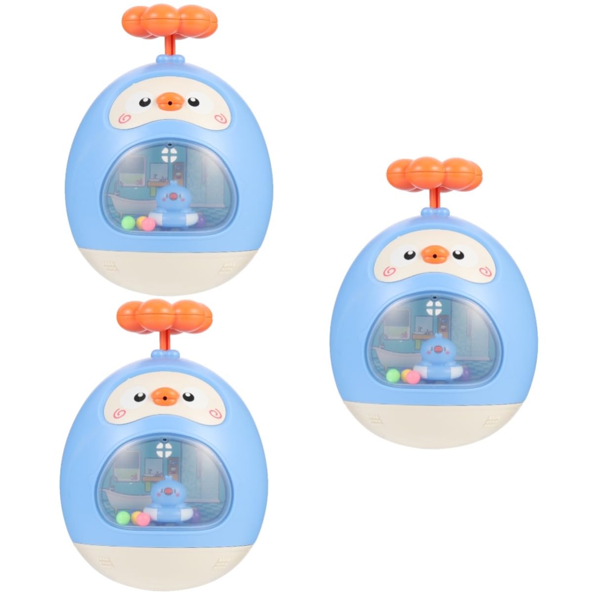 VICASKY 3-Piece Tumbler Toy Set for Kids - Colorful Bath & Beach Play Tumbler Cups - Durable ABS Plastic Sky Blue Children's Toys for Outdoor Sand Play, Pool Fun & Bathtime Activities