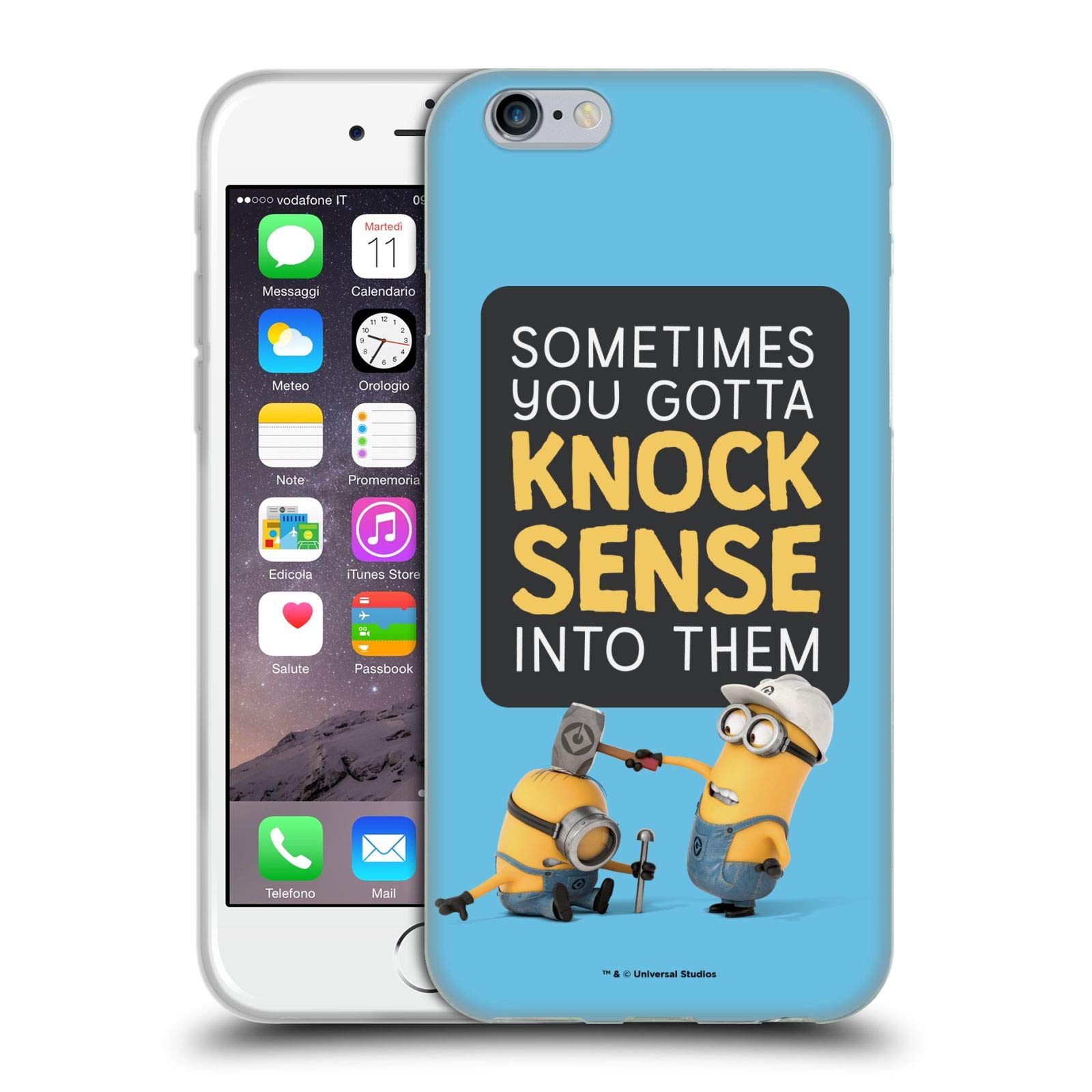 Officially Licensed Despicable Me Minions Soft Gel Phone Case - Funny Knock Sense Design for Apple iPhone 6/6s - Perfect for Minions Fans & Movie Lovers