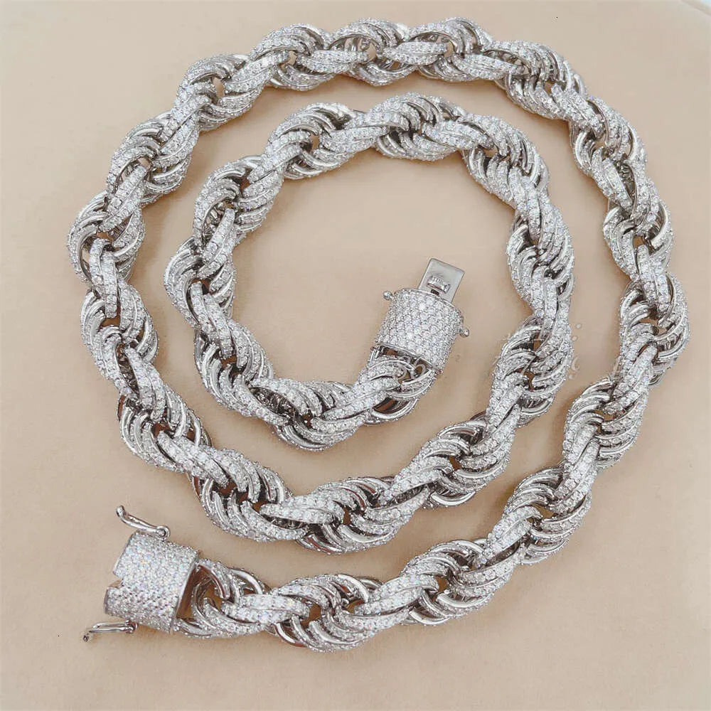 24K Gold Plated Moissanite Cuban Link Chain for Men - Iced Out Tennis Necklace - Perfect for Hip Hop Jewelry, Gifts & Special Occasions
