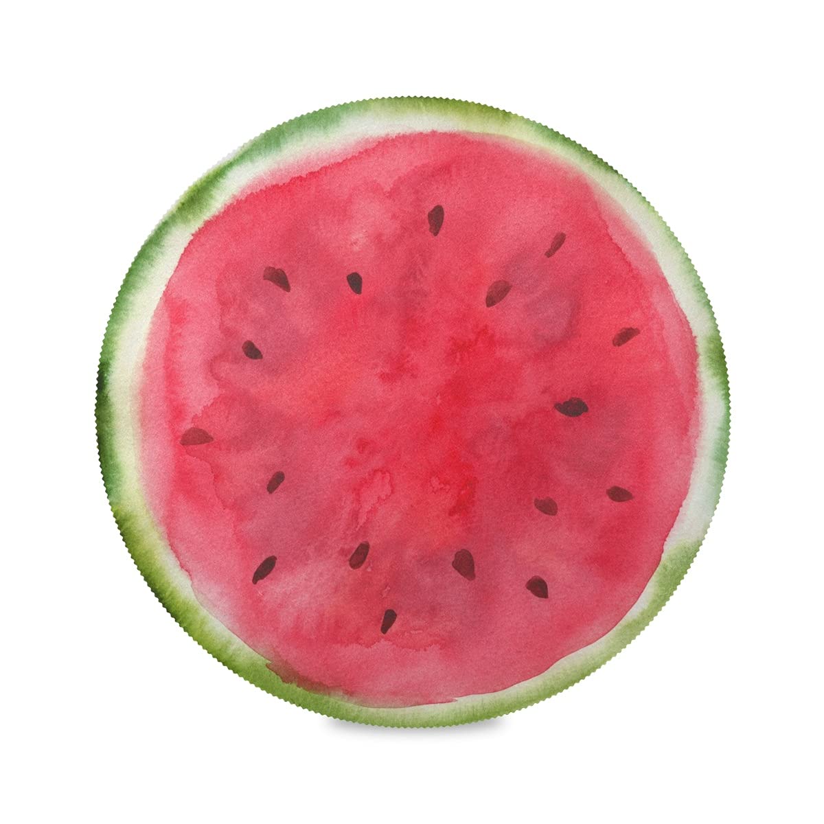 Colorful Watermelon Slice Round Placemats Set of 4 - Non-Slip Heat Resistant Washable Table Mats for Kitchen Dining & Holiday Party Decor - Perfect for Summer BBQs, Picnics, and Festive Gatherings