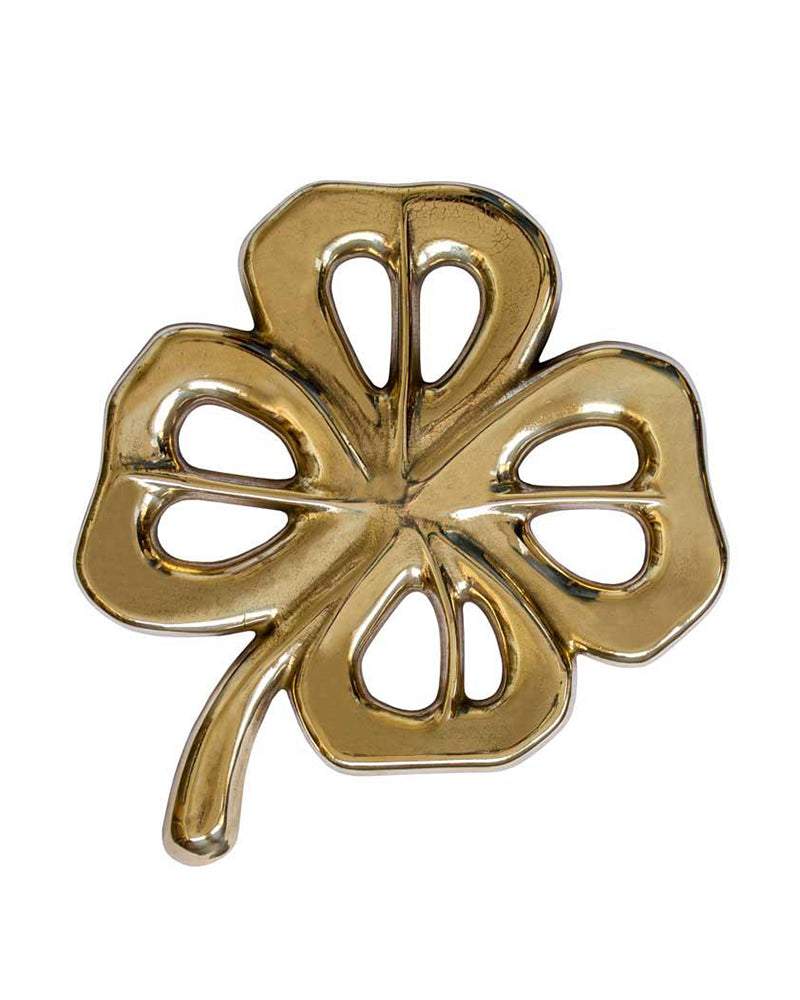 Brass Coaster Set with Four-Leaf Clover Design - Perfect for Coffee Tables, Bars, and Home Decor