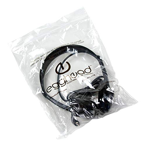 Egghead EGG-IAG-1000USB-20-SO-PK Stereo School Headphones with USB Plug - Bulk Pack of 20 Black Headphones for Classroom, Computer Lab & Online Learning