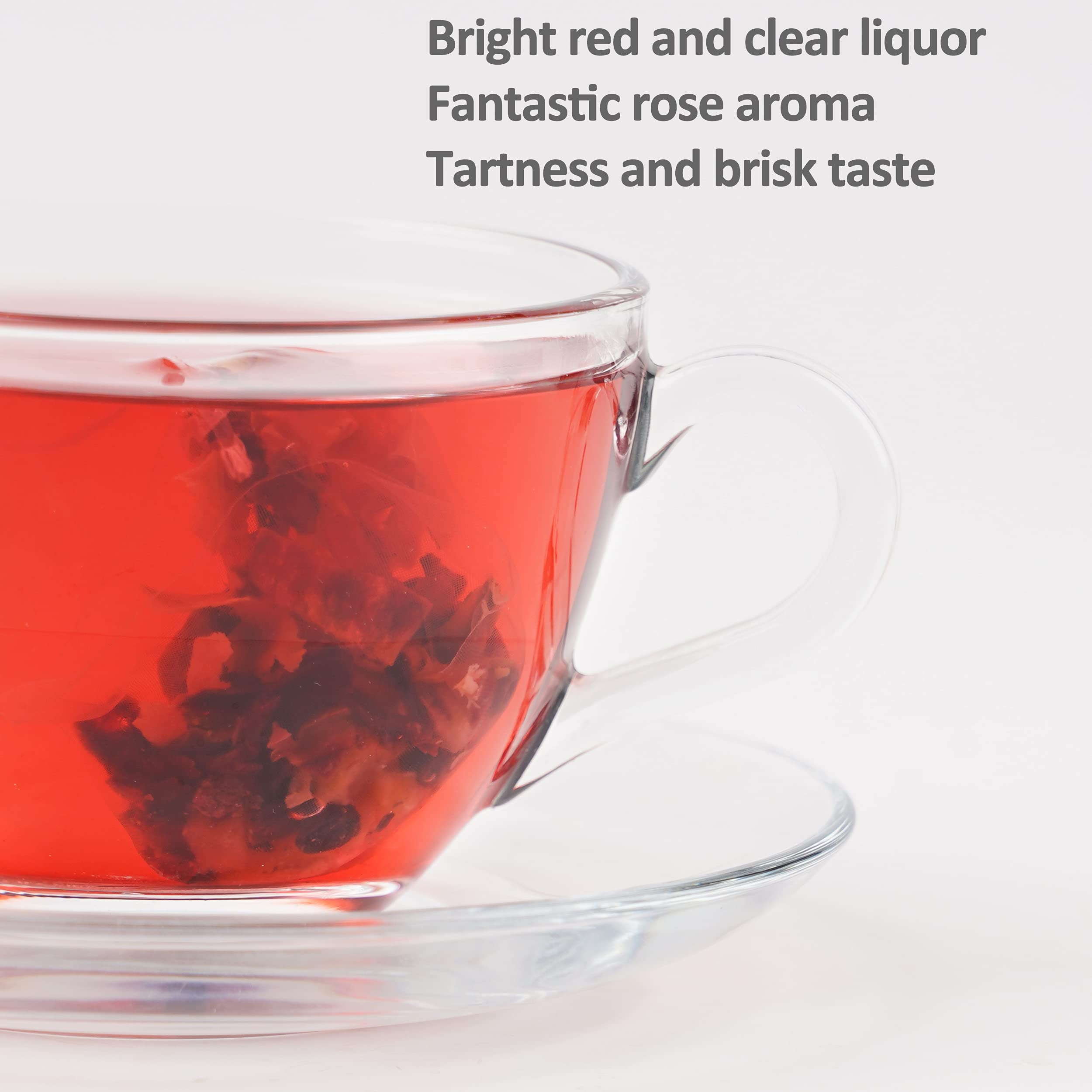 Premium Hibiscus Rose Fruit Loose Leaf Tea Bags (20 Count) - Natural Caffeine-Free Herbal Tea Blend with Peach, Pineapple & Blueberry | German Import | Perfect for Hot or Iced Tea | Relaxation & Afternoon Tea Time