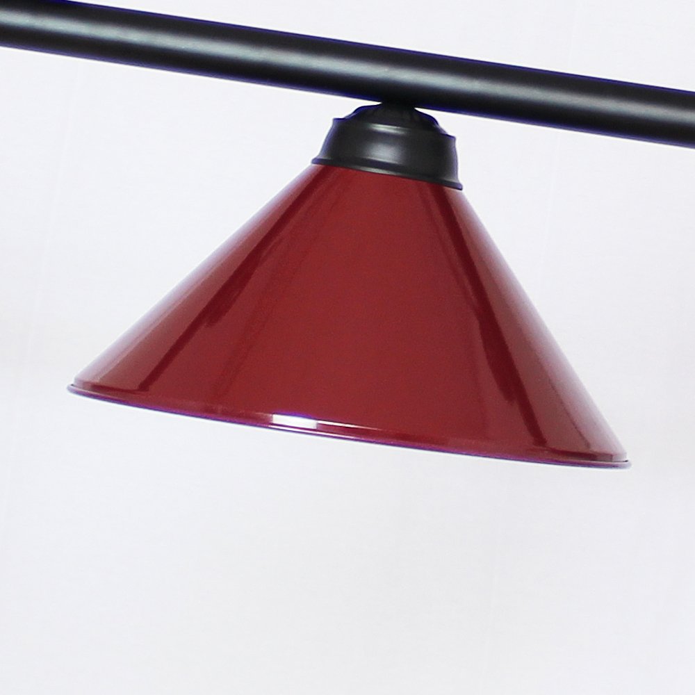 Premium 8'/9' Pool Table Light with 3 Metal Shades - Billiard Lamp for Man Cave & Game Room - Kitchen Island Lighting for Restaurants & Dining Rooms - Burgundy Finish, 59 Inch, 3 Lights - Perfect for Home Bars, Basements & Entertainment Spaces