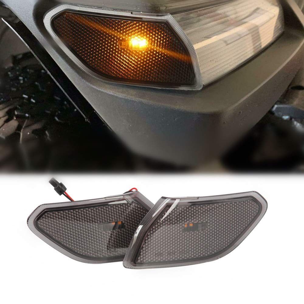 Amber LED Side Marker Lights with Black Lens for 2018-2019 Jeep Wrangler JL (2-Pack) - Durable Front Fender Flares Lighting for Off-Road & Night Driving