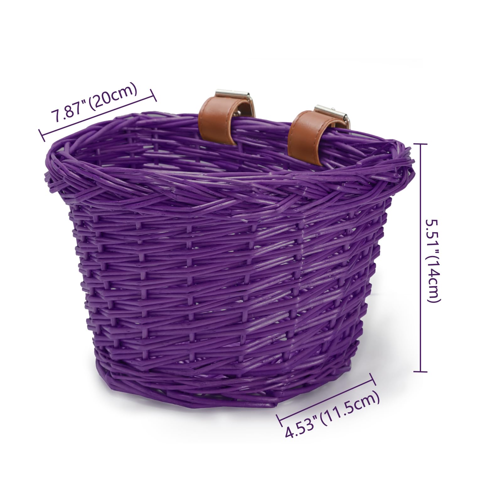DRBIKE Wicker Kids Bike Basket for 12-18 Inch Bicycles - Front Handlebar Basket for Balance Bikes, Scooters & Children's Bicycles - Durable & Stylish Bike Accessories for Outdoor Play, Park Rides & Neighborhood Adventures