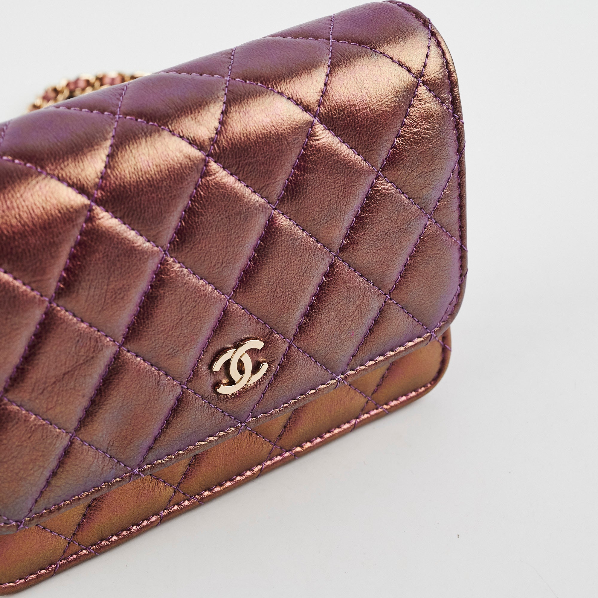 Chanel Mini Wallet On Chain WOC in Purple | Crossbody Bag with Chain Strap | Perfect for Parties, Date Nights & Everyday Use