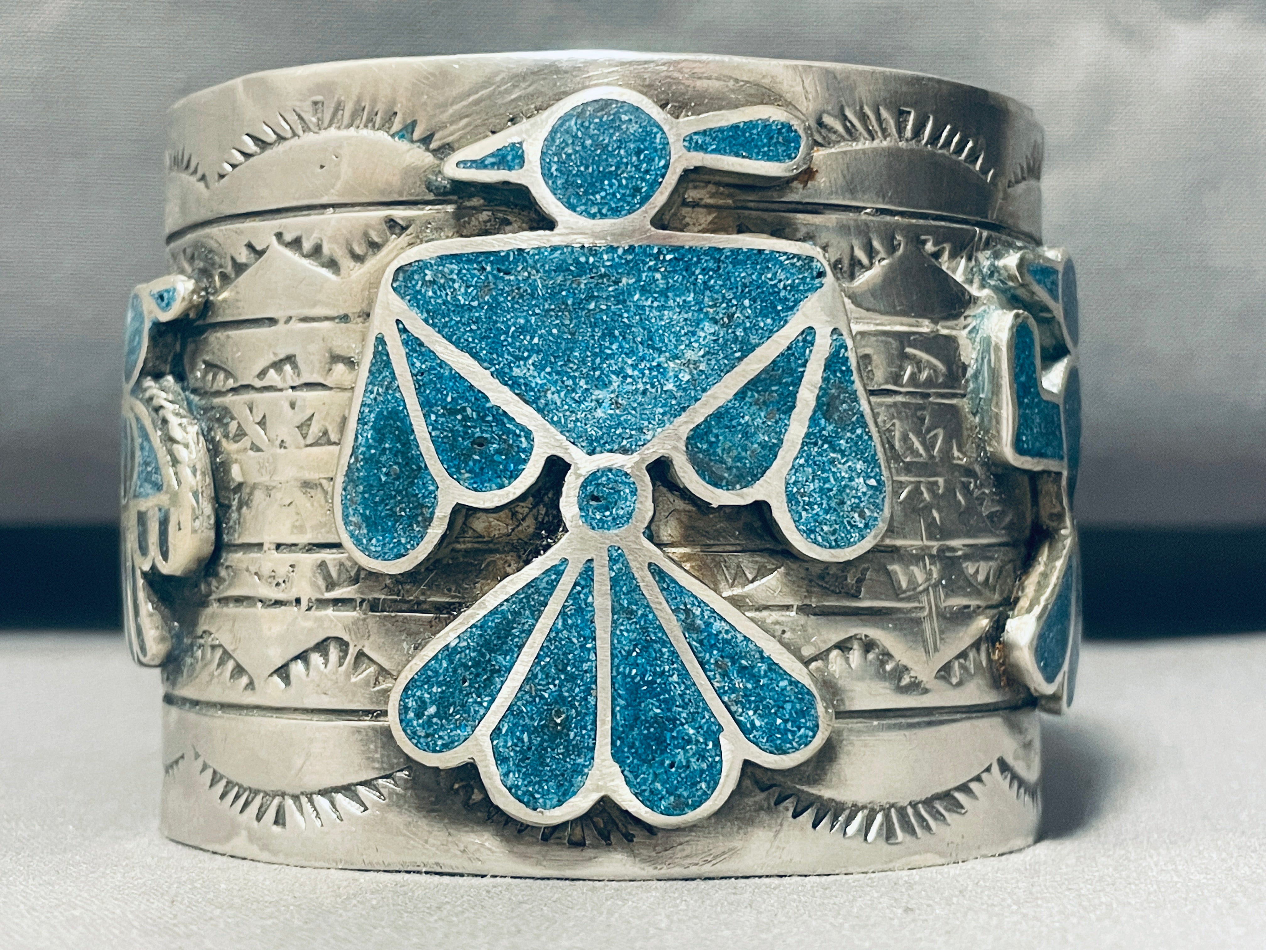 Navajo Sterling Silver Turquoise Bird Bracelet - 167g Wide Cuff for Women | Handmade Native American Jewelry for Boho, Festival & Everyday Wear