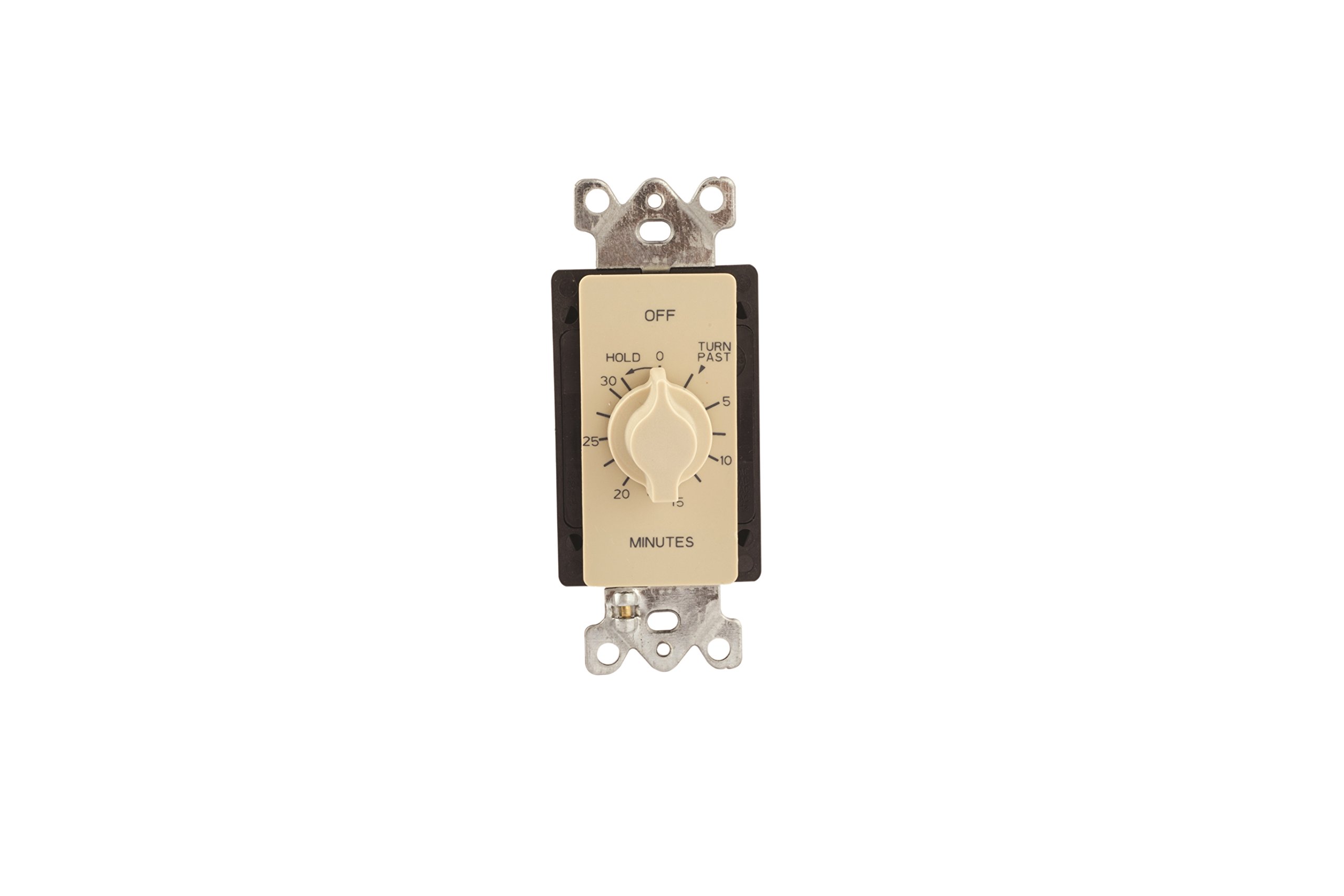 Auto-Off In-Wall Springwound Timer Switch with Hold Function - 30 Minute Countdown - Ivory - Perfect for Bathroom Fans, Kitchen Lights & Home Automation