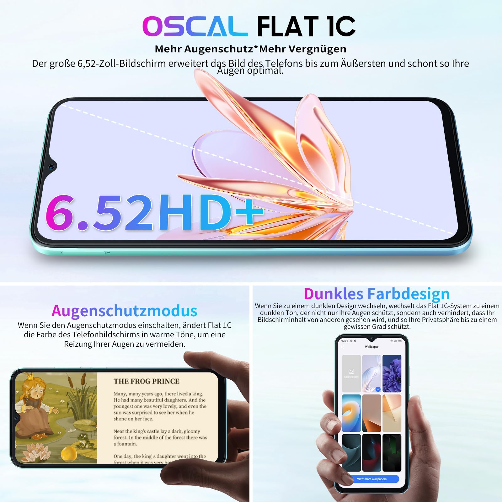 OSCAL Flat 1C Unlocked Smartphone - 6.52