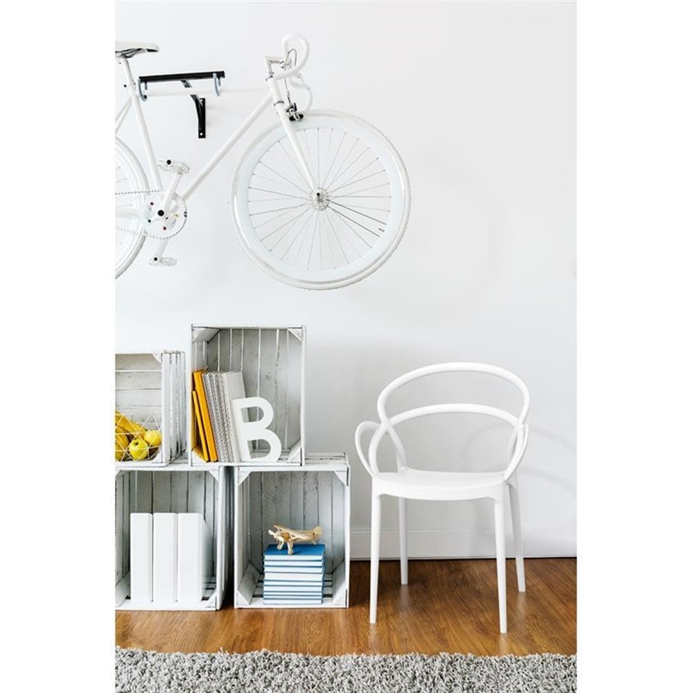 Premium White Mila Dining Arm Chairs (Set of 2) - Modern Kitchen & Dining Room Furniture for Home Decor - Perfect for Family Gatherings & Dinner Parties
