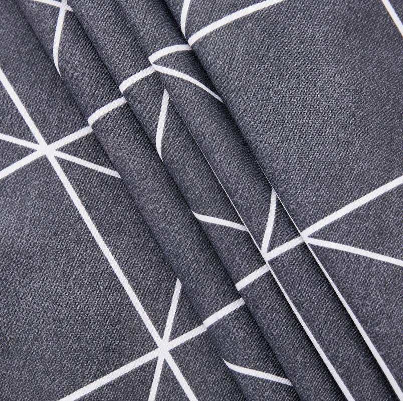 100% Cotton Reversible Quilt Cover Set - Manhattan Pattern King Size Bedding - Soft & Breathable for All Seasons - Perfect for Master Bedroom, Guest Room & Dorm Decor