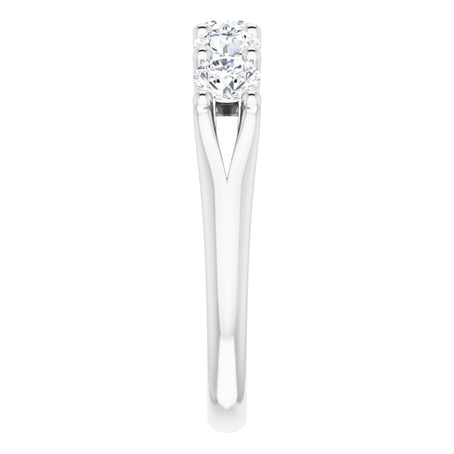 1.00 Carat Round Cut Diamond Wedding Band - 5 Stone Anniversary Ring for Women - Elegant Bridal Jewelry & Gift for Wife, Engagement, Proposal, or Special Occasions