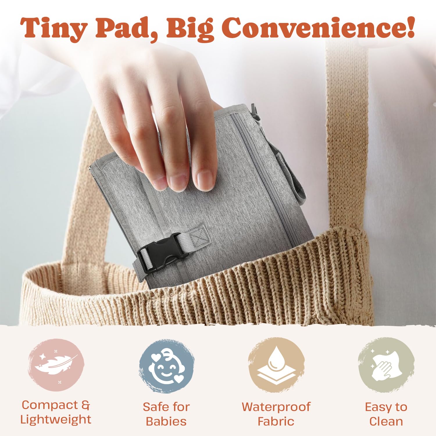 Portable Baby Diaper Changing Pad - Waterproof Travel Changing Mat with Storage Pockets for Diapers & Wipes - Foldable Compact Changing Station for On-the-Go Parents - Perfect for Travel, Nursery, and Outdoor Use