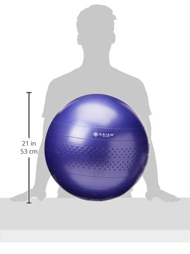 Gaiam Anti-Burst Exercise Stability Ball with Air Pump - Yoga, Pilates & Home Office Fitness - Perfect for Core Workouts, Posture Support & Desk Chair Replacement (Multiple Sizes)