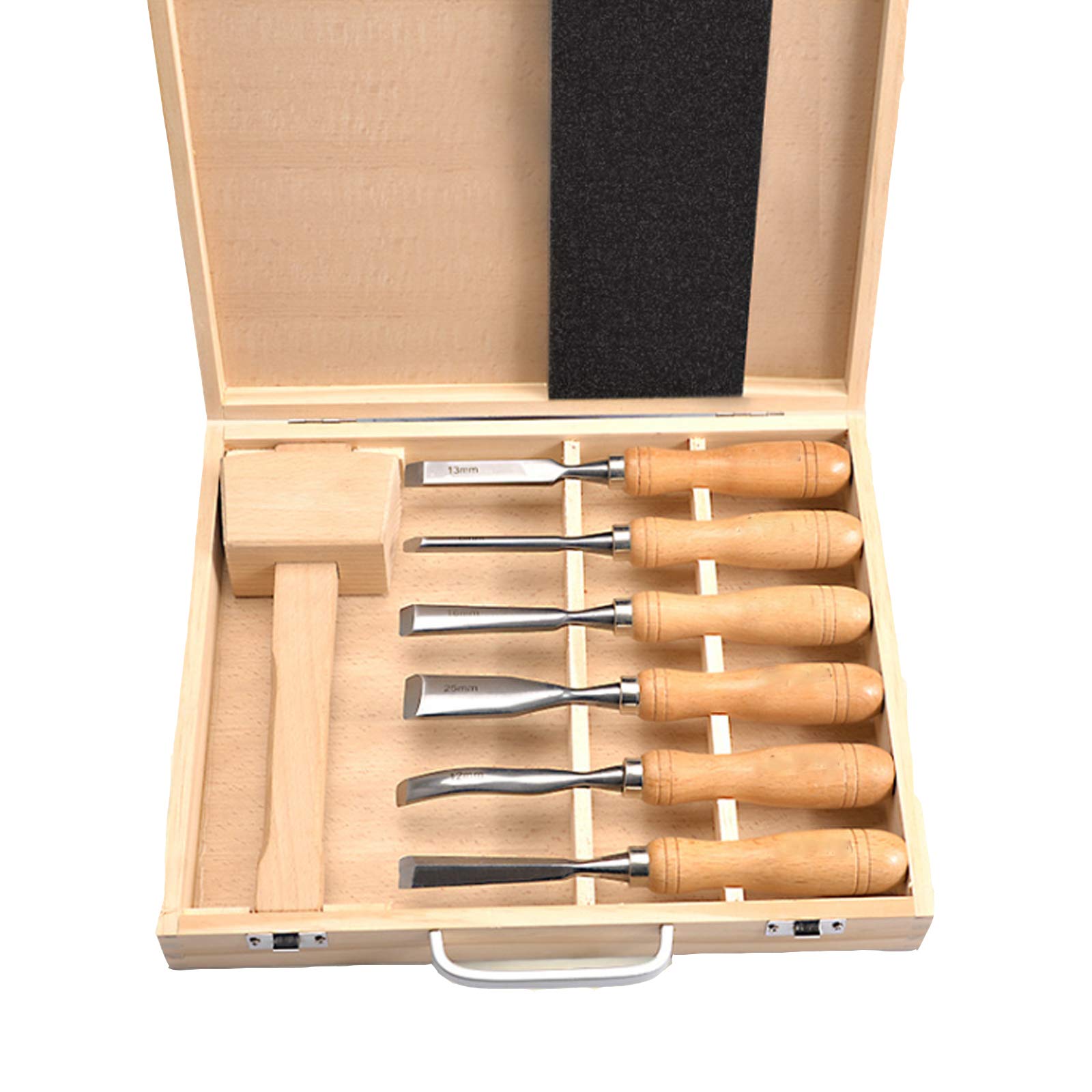 7-Piece Wood Carving Knife Set - Professional Hand Carving Tools for DIY Sculpture, Woodworking & Whittling (Includes Bamboo Storage Box) - Perfect for Beginners & Experts, Home Projects & Crafting Gifts