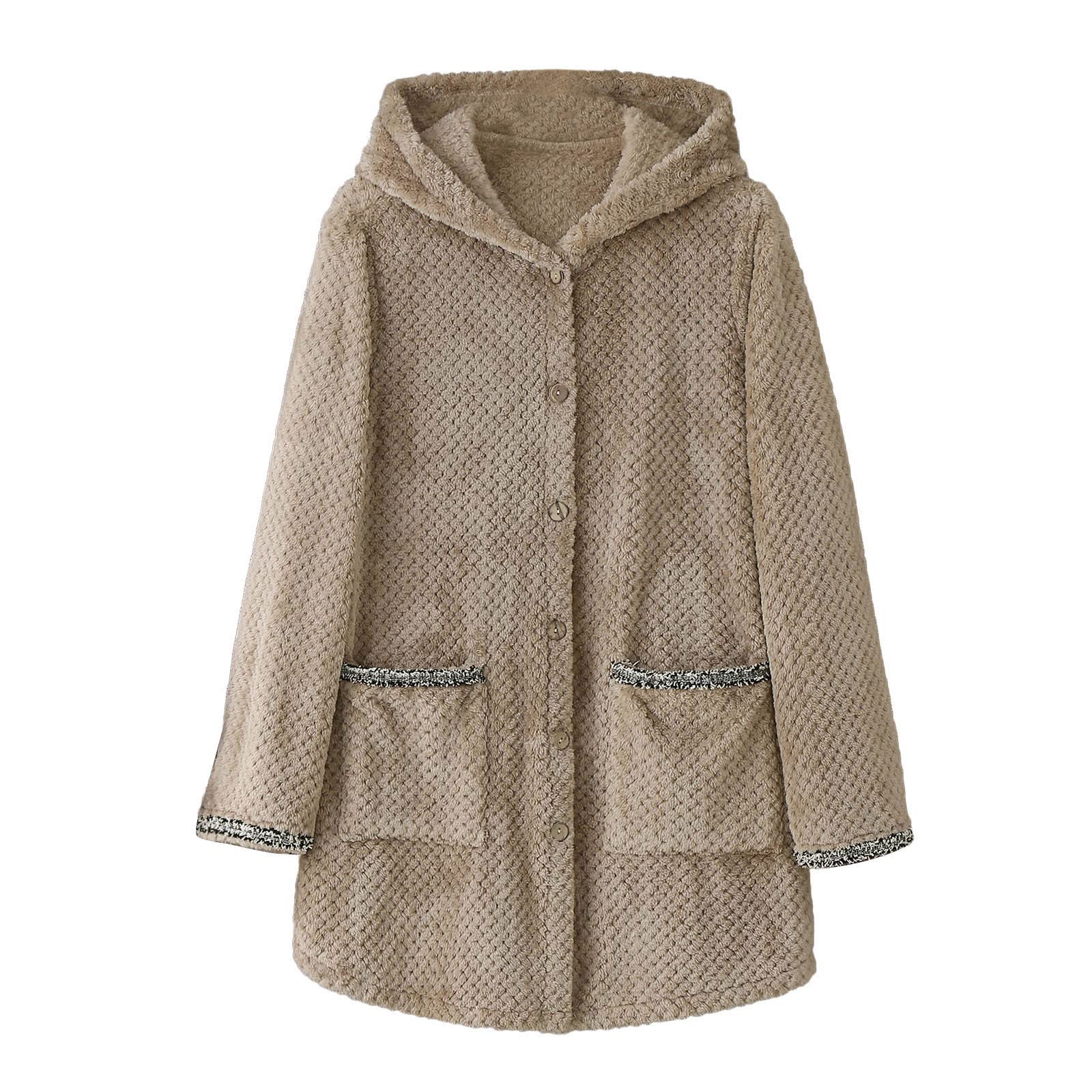 Women's Waterproof Raincoat & Waffle Knit Shacket - Loose Fit Long Sleeve Button Down Blouse - Perfect for Outdoor Activities, Commuting & Casual Wear