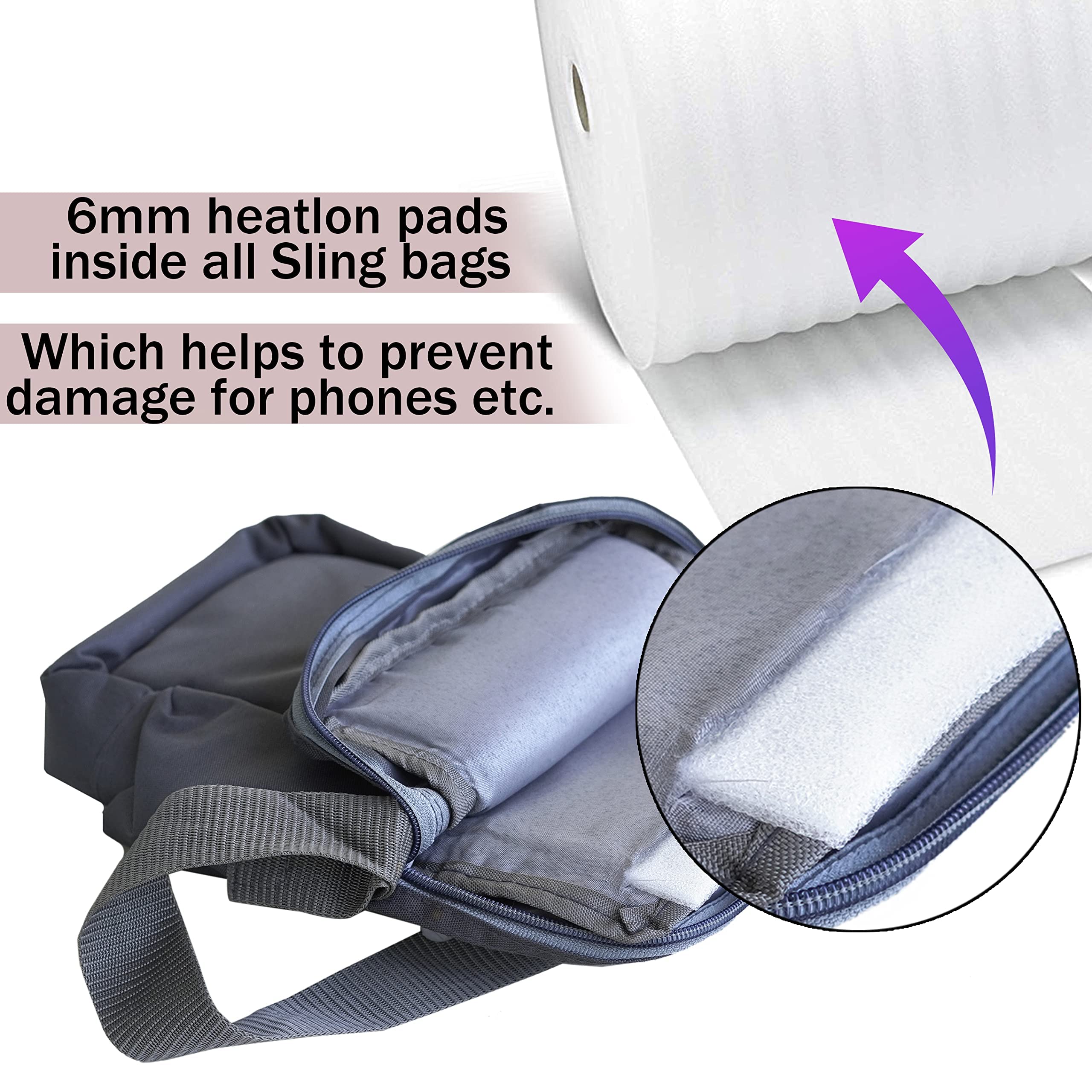 Storite 10 Inch Stylish Padded Mini Sling Bag for Men & Women - Compact Travel Bag with Water Bottle Pocket (25x16x7.5cm, Dark Grey) - Perfect for Passport Storage, Daily Commute & Outdoor Adventures