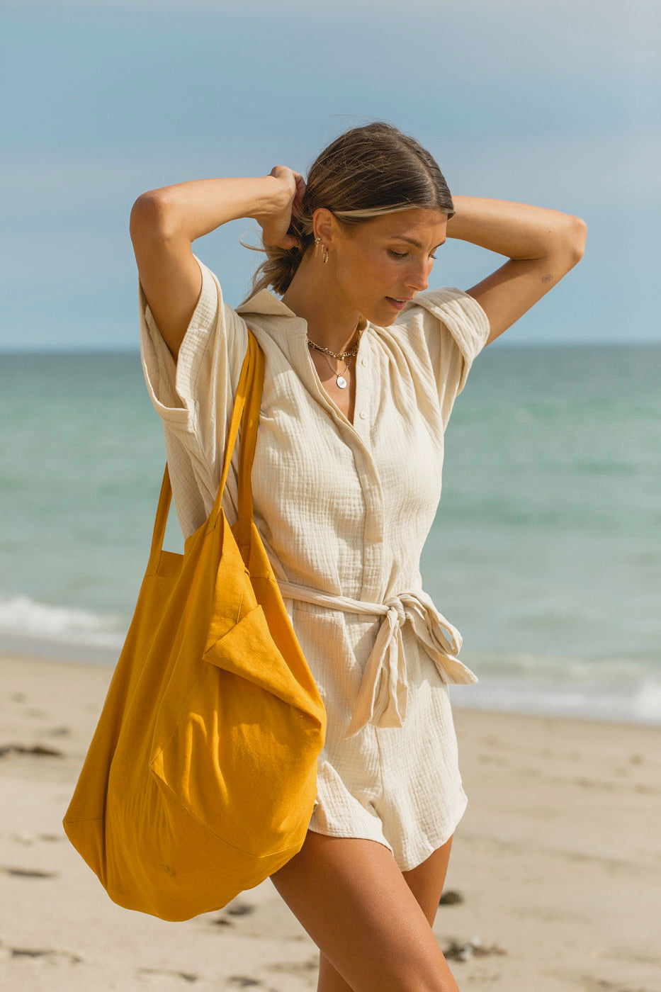Large Woven Linen Blend Tote Bag for Women - Stylish Beach Bag with Pockets | Perfect for Beach Vacations, Shopping & Daily Use