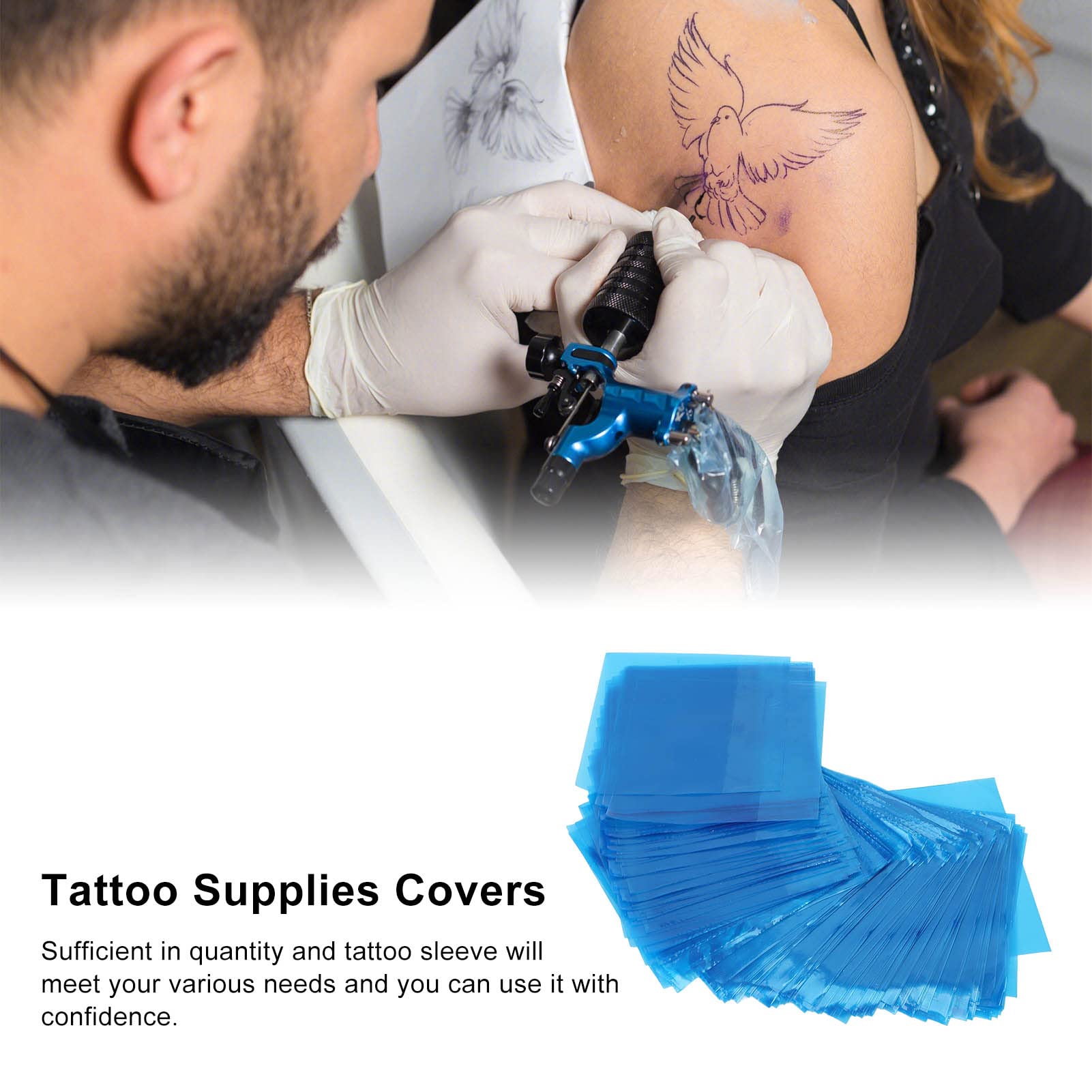 250Pcs Disposable Transparent Blue Plastic Machine Covers Sleeves - Safety Protection Bags for Coil Winding & Motor Machines - Perfect for Industrial Equipment Maintenance & Workshop Use