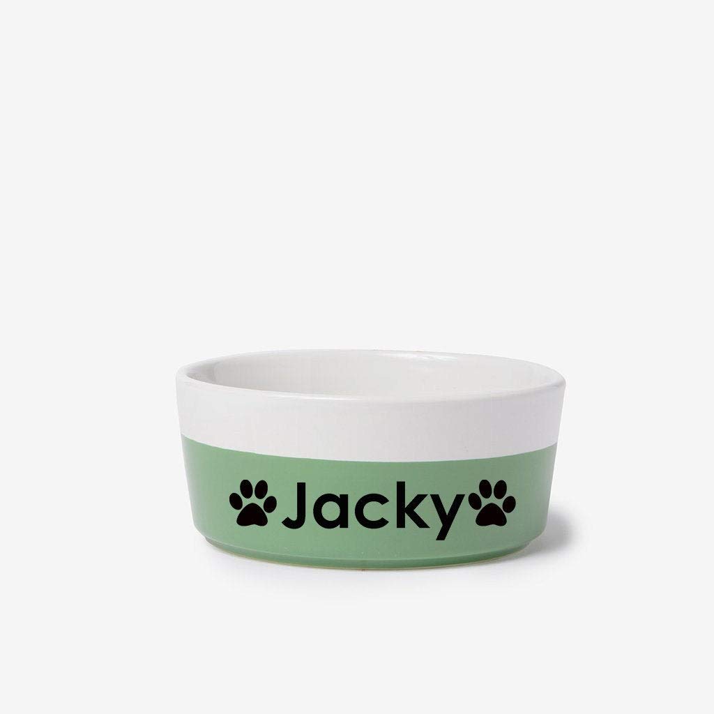 Custom Personalized Dog Bowl Decal - Waterproof Name Sticker & Removable Label for Pet Food/Water Bowls - Perfect Paw Print Gift for Dog Lovers (Great for Mealtime, Travel & Kennel Organization)