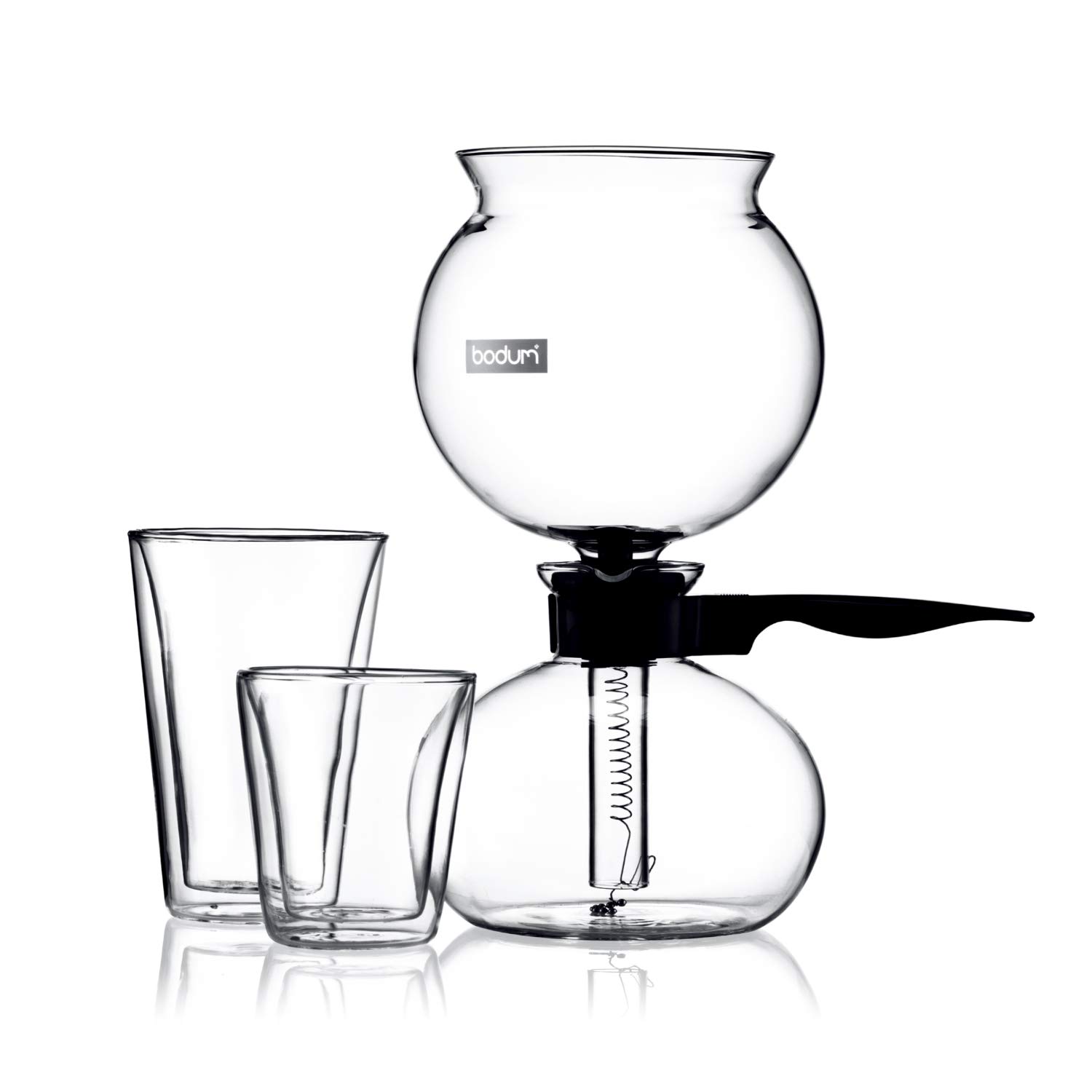 Bodum Pebo 34 oz Vacuum Insulated Coffee Maker - Heat Resistant Borosilicate Glass, Black - Perfect for Home Brewing, Office Use & Camping