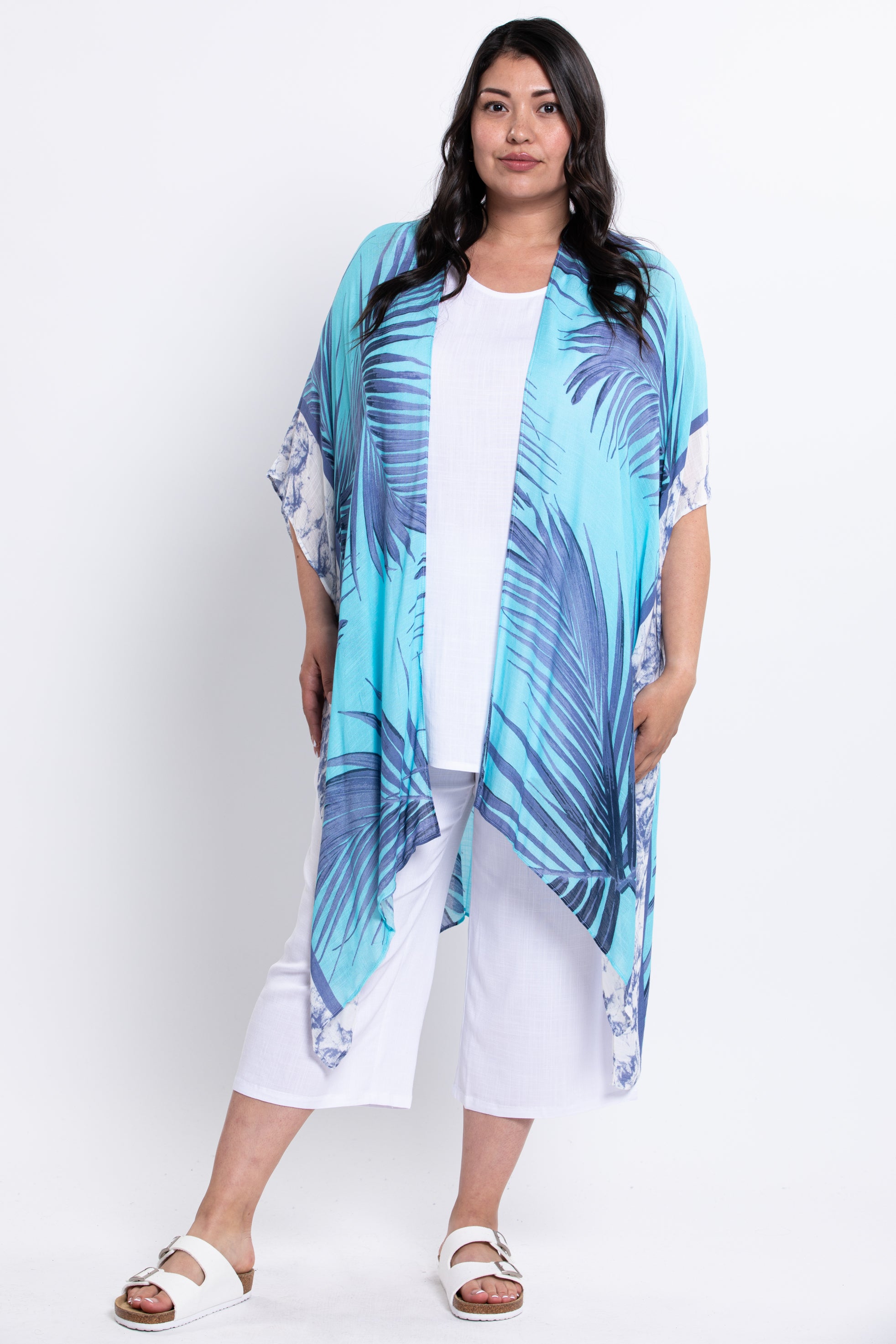 Darcy #47 - Stylish Palm Leaves Print Dress | Perfect for Beach Vacations, Summer Parties & Tropical Getaways