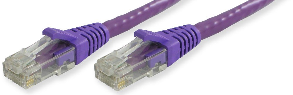 Lynn Electronics OLG20CPUV-015 Optilink CAT6 Snagless Ethernet Cable 15-Feet (2-Pack) - High-Speed Made in USA Purple Network Cable for Gaming, Streaming & Home Office Setup