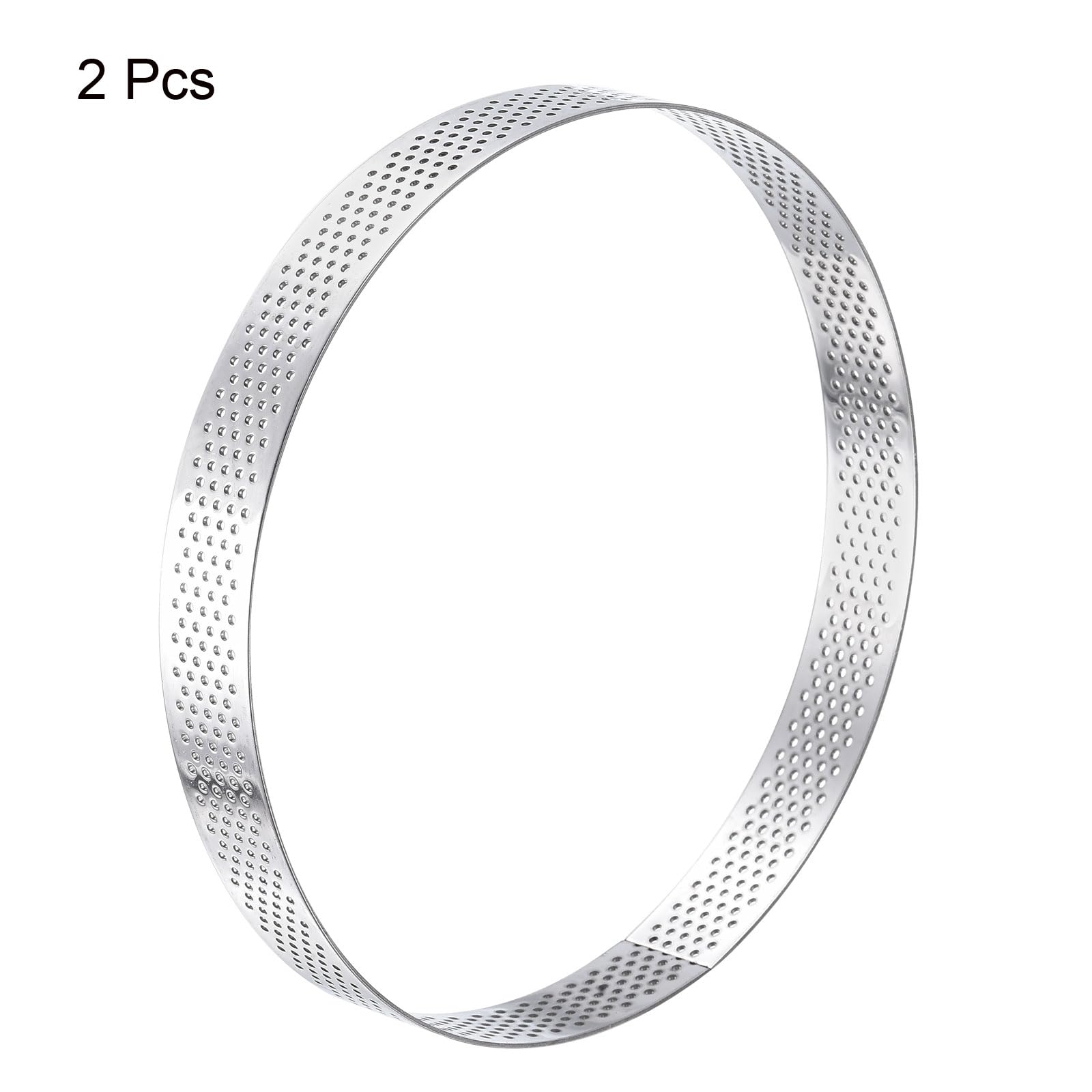 uxcell 2-Pack Stainless Steel Perforated Cake Rings - 5.9 Inch Diameter, 0.8 Inch Height - Heat-Resistant Baking Molds for Cakes, Desserts, Mousse & Pastries - Perfect for Professional & Home Baking