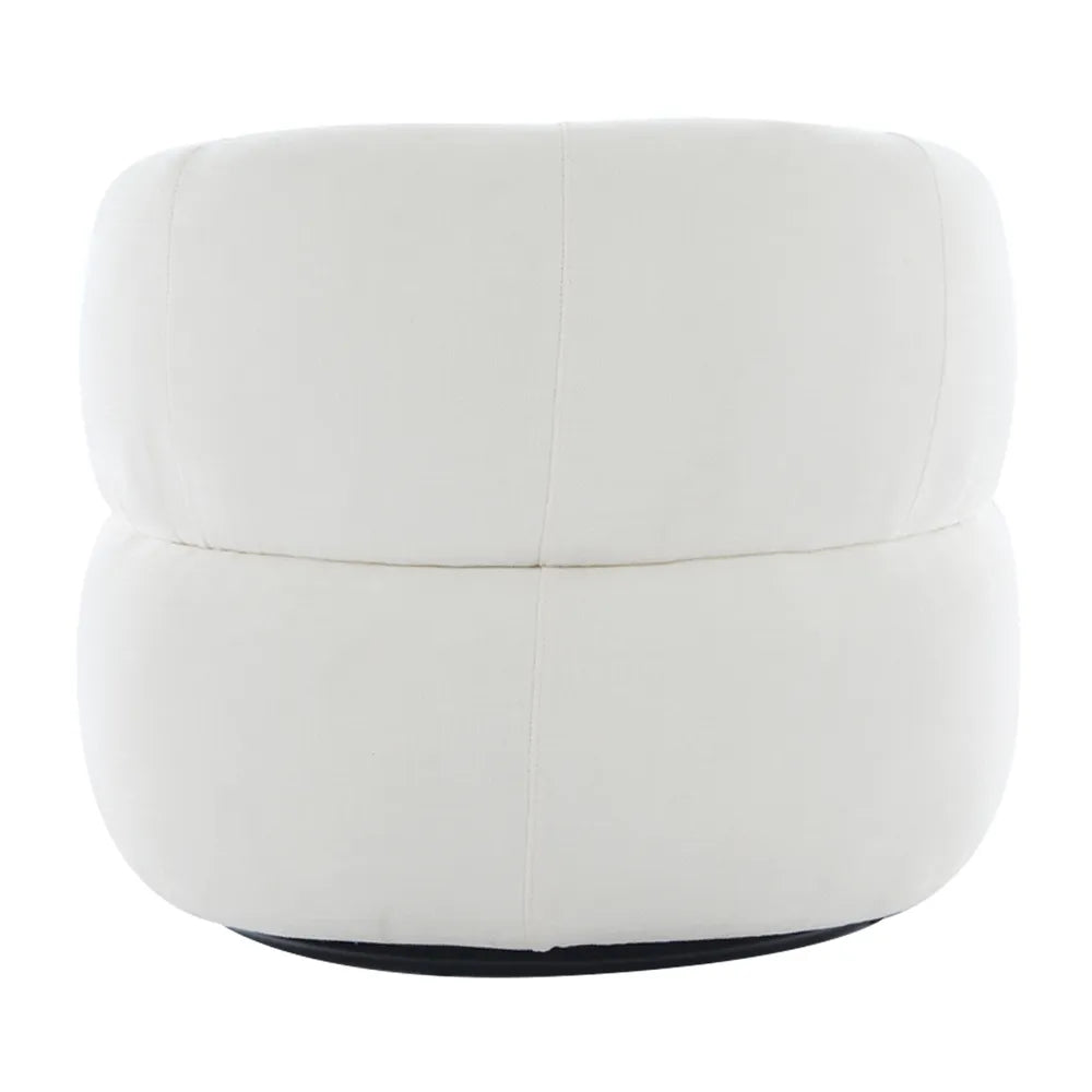 Greenwich Occasional Chair - Ivory Chenille Upholstered Accent Chair for Living Room, Bedroom & Office - Comfortable Modern Lounge Seating with Soft Fabric