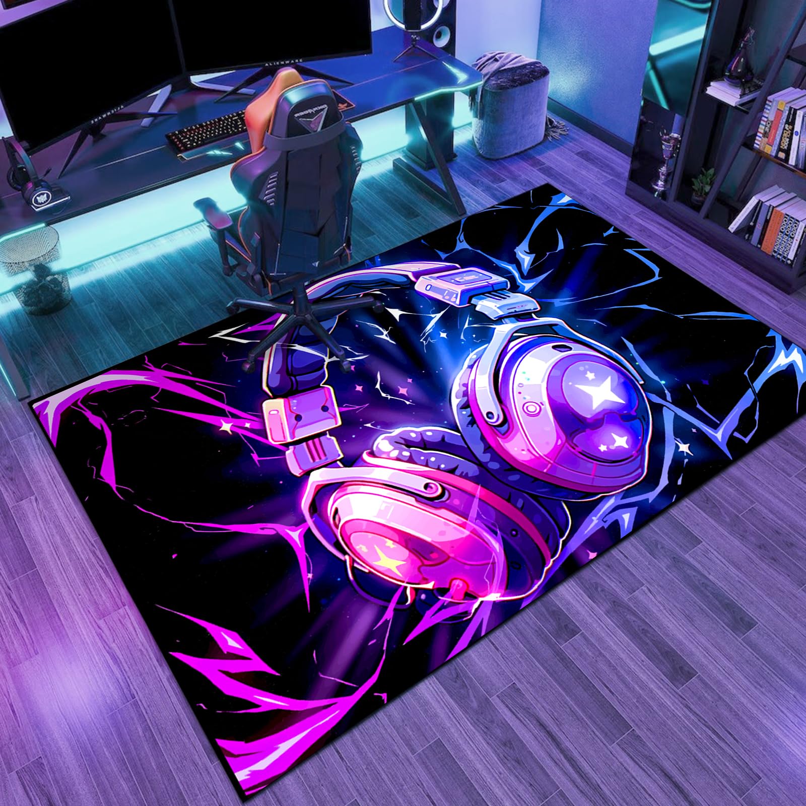 3D Gaming Headset & Microphone Area Rug - 60