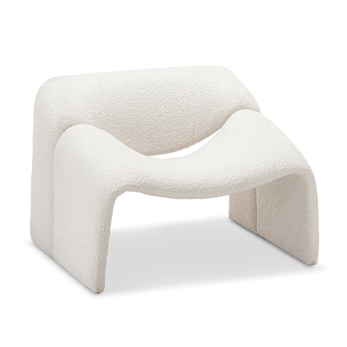 Billie Groove Boucle Armchair - Modern Upholstered Accent Chair for Living Room, Bedroom & Office - Cozy & Stylish Seating Solution