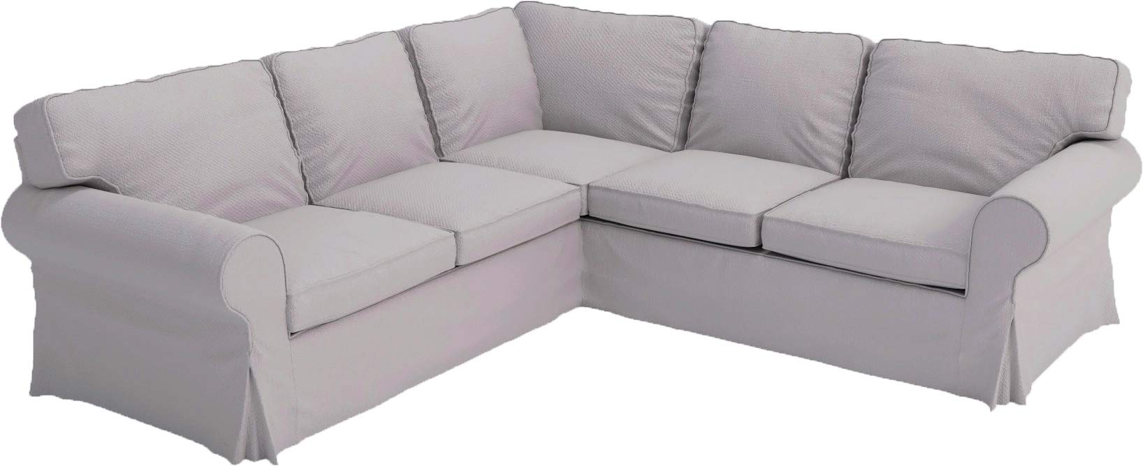 Custom-Made IKEA Ektorp 2+2 Corner Sectional Sofa Slipcover Replacement - Light Gray Polyester Fabric Sofa Cover Only | Perfect for Living Room, Family Room & Home Decor Protection