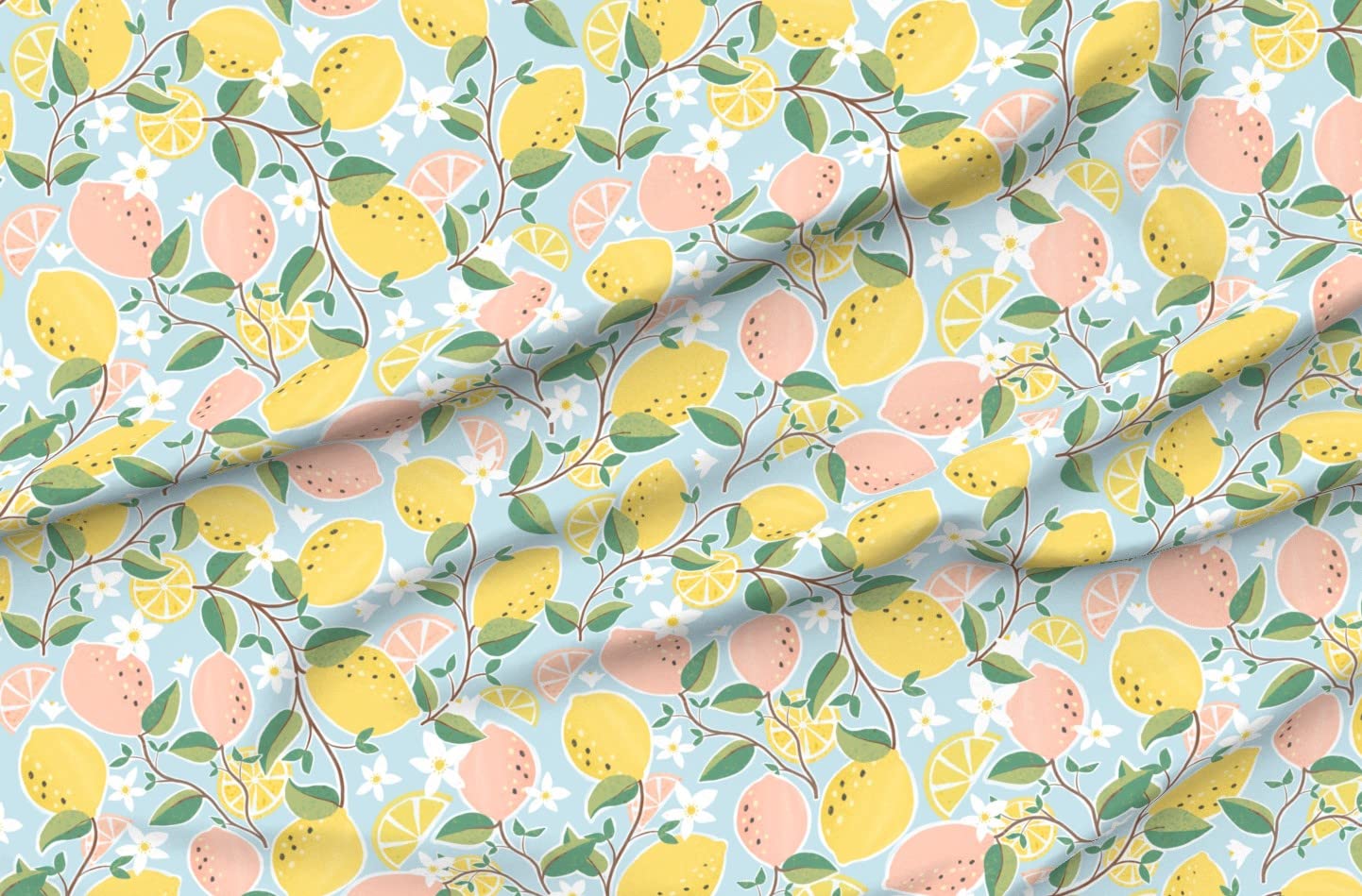 Pink Lemonade Printed Minky Fabric Fat Quarter - Soft Plush for Baby Blankets, Quilt Backing & Sewing Projects - Spoonflower Premium Fabric for Nursery Decor & DIY Crafts
