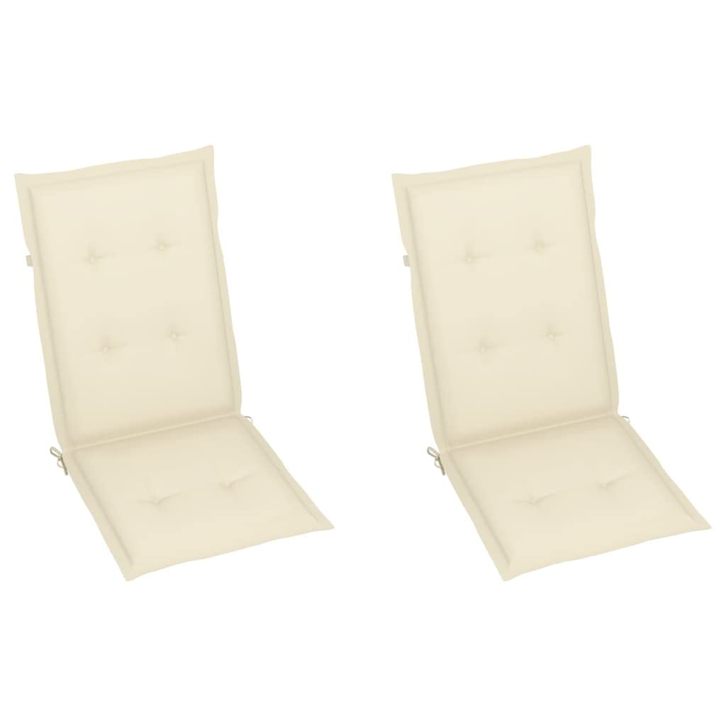 WIFESE Outdoor Seat Cushions Set of 2 - Waterproof Patio Chair Cushions for Garden, Bistro & Dining Furniture - Comfortable Replacement Cushions for Bench & Outdoor Chairs (Cream) - Perfect for Backyard, Deck & Poolside Relaxation