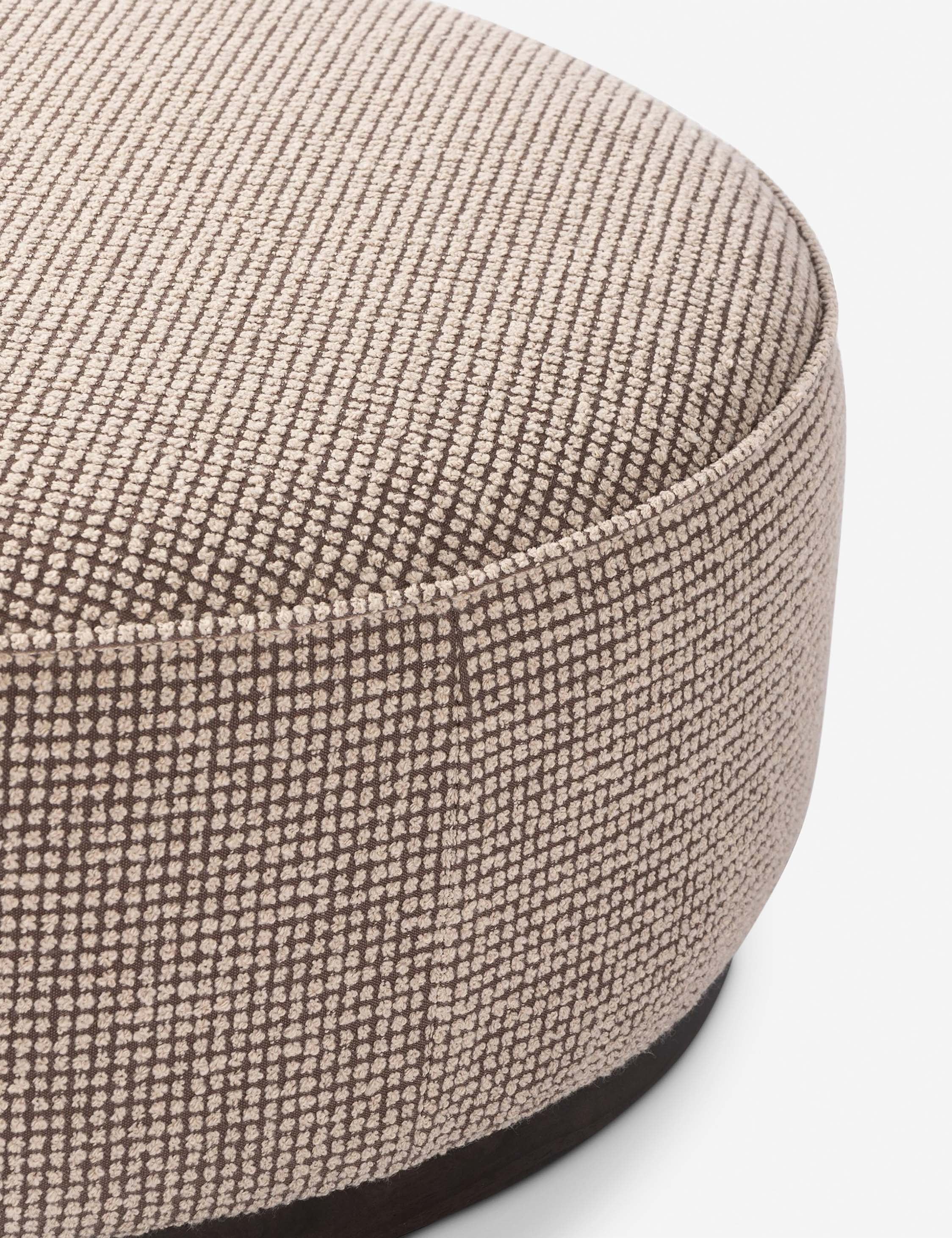 Aldora Round Ottoman Stool - Upholstered Storage Pouf with Tufted Top, Modern Footrest for Living Room, Bedroom, and Nursery - Perfect for Extra Seating & Home Decor