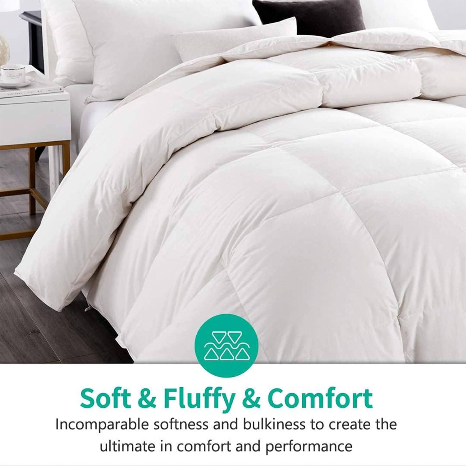 APSMILE Lightweight Down Alternative Comforter Twin Size - Ultra Soft 100% Organic Cotton Cover, Cooling Summer Duvet Insert for Warm Weather & Hot Sleepers - Fluffy All-Season Bedding (Ivory White, 68x90 Inches) - Perfect for Guest Rooms, Dormitories & Summer Nights