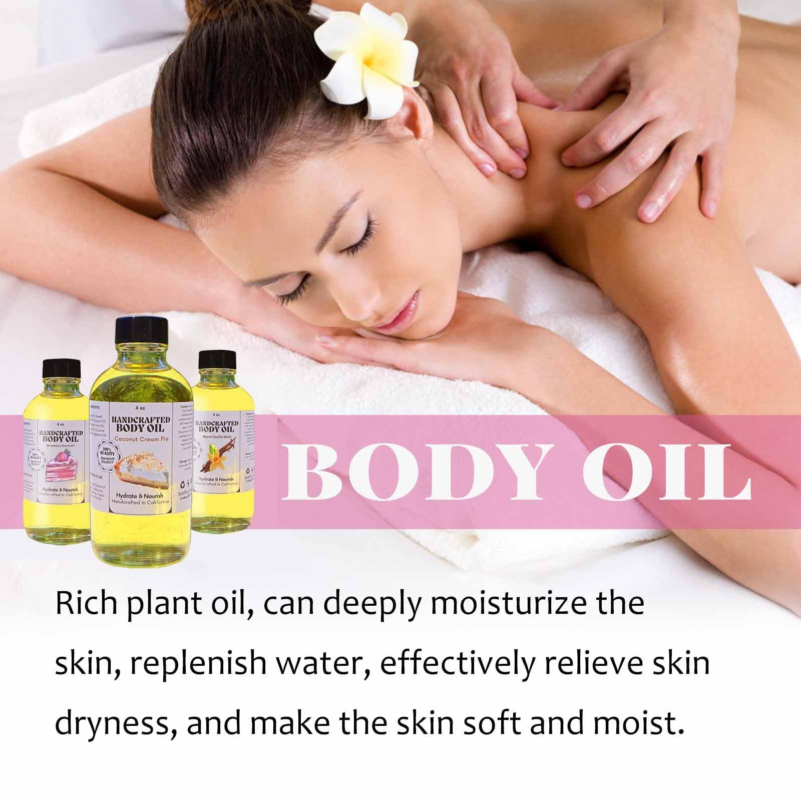 LXCJZY Coconut Cream Pie Body Oil - Handcrafted Moisturizing Body Oil with Vanilla for All Skin Types | Hydrating & Nourishing | Perfect for Massage, Aromatherapy & Daily Skincare Routine