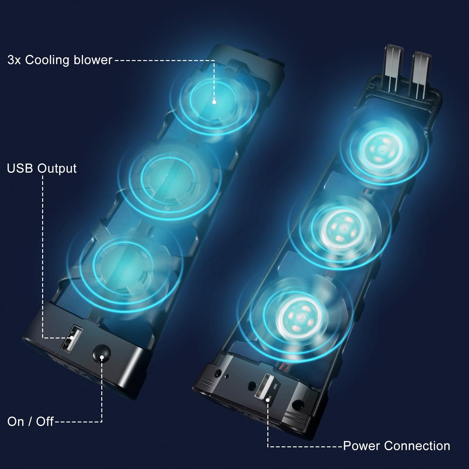 PS5 Cooling Fan with USB Port & 3 Fans - Compatible with PlayStation 5 Console (Ultra HD/Digital Edition) - Black - Perfect for Gaming Sessions & Preventing Overheating
