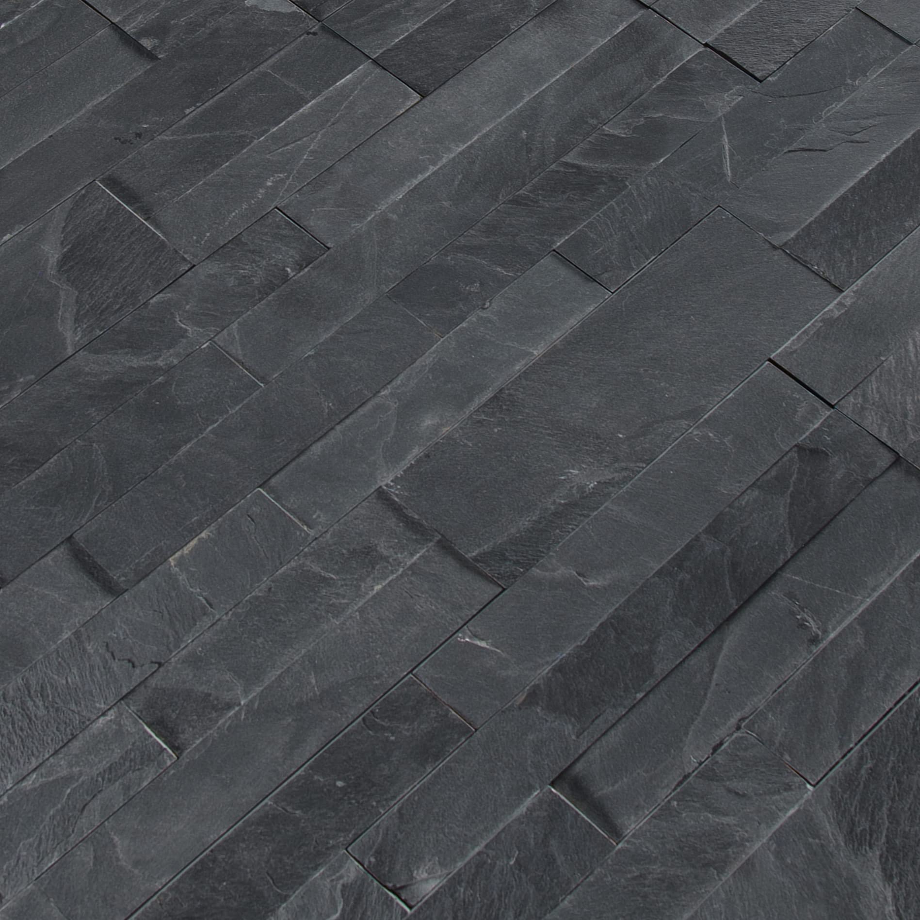 MSI Midnight Ash Veneer 22 x 6 Inch Slate Peel & Stick Splitface Wall Tile - Self-Adhesive Backsplash for Kitchen, Bathroom, Bedroom & Accent Walls - Easy Install Gray-Dark Stone Look - Perfect for Home Renovation & DIY Projects