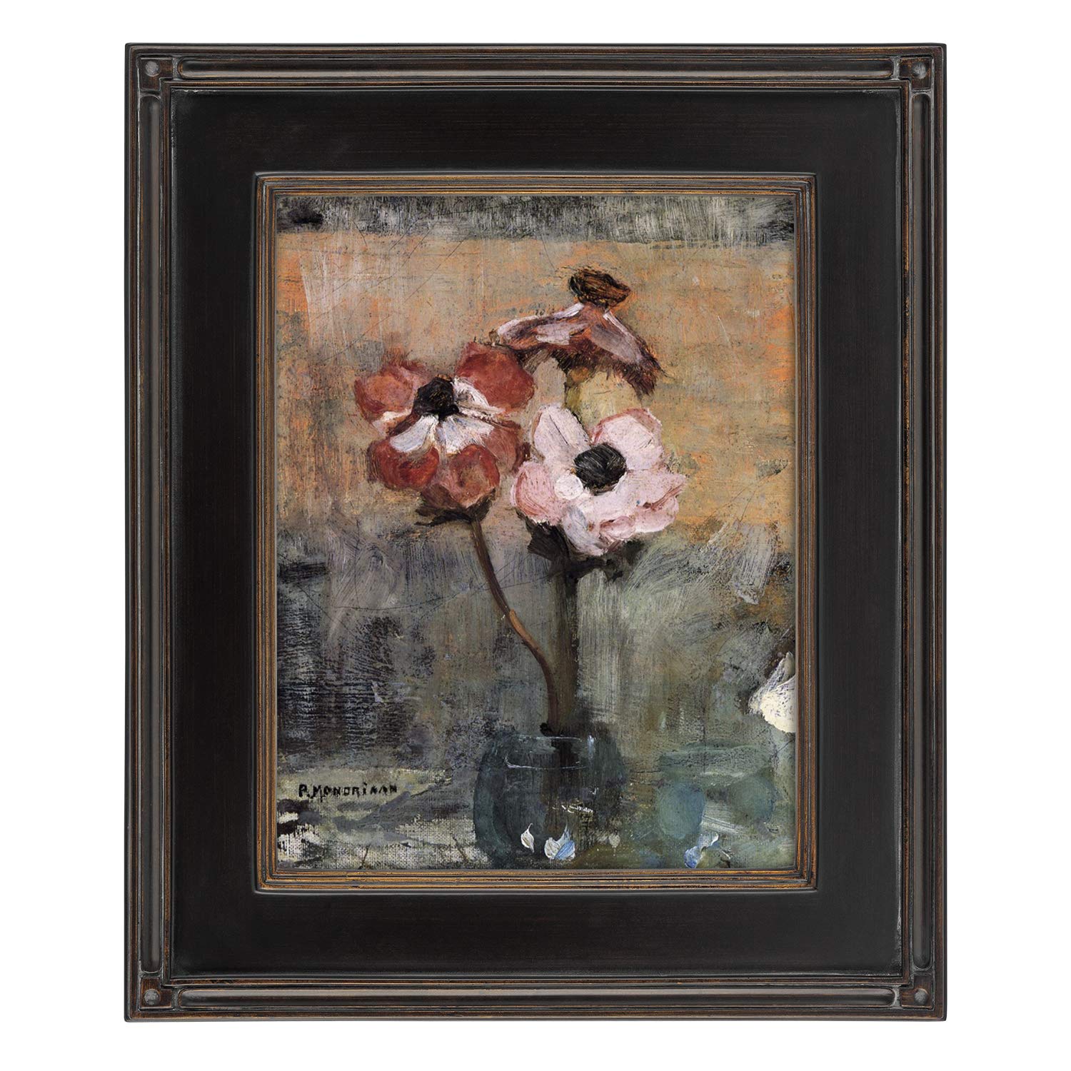 Creative Mark Plein Air Museum Collection De Stijl Open Back Art Frame - 16x20 Inch, 6 Pack Black & Gold - Hand-Leafed Wood Composition, Museum-Quality Closed-Corner Frames for Wall Art (No Glass/Backing Included) - Perfect for Home Decor, Gallery Displays & Artist Studios