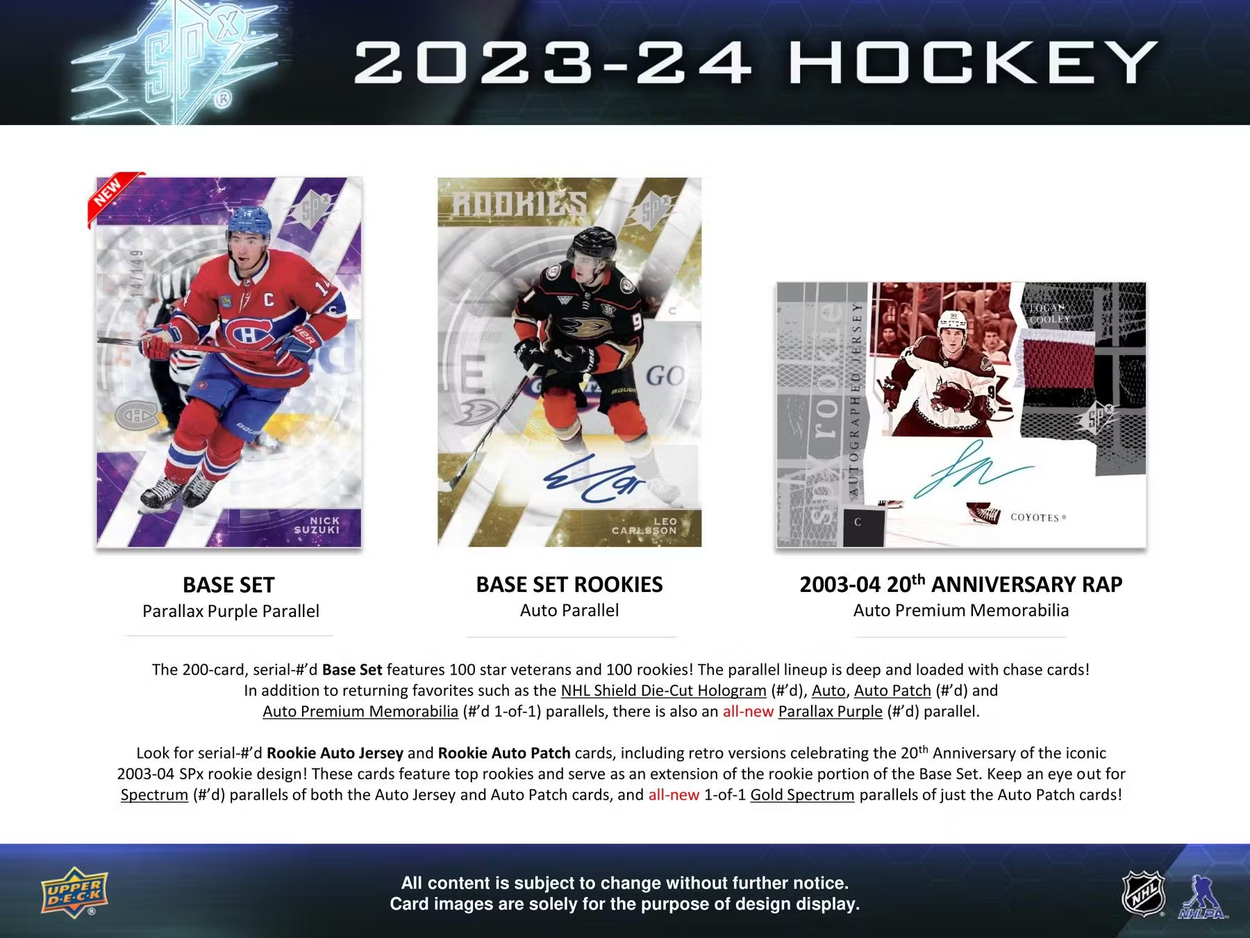 2023-24 Upper Deck SPx Hockey Hobby Box - 20 Box Case | NHL Trading Cards Collection for Collectors & Fans | Perfect for Gifts, Investments, and Sports Memorabilia Displays